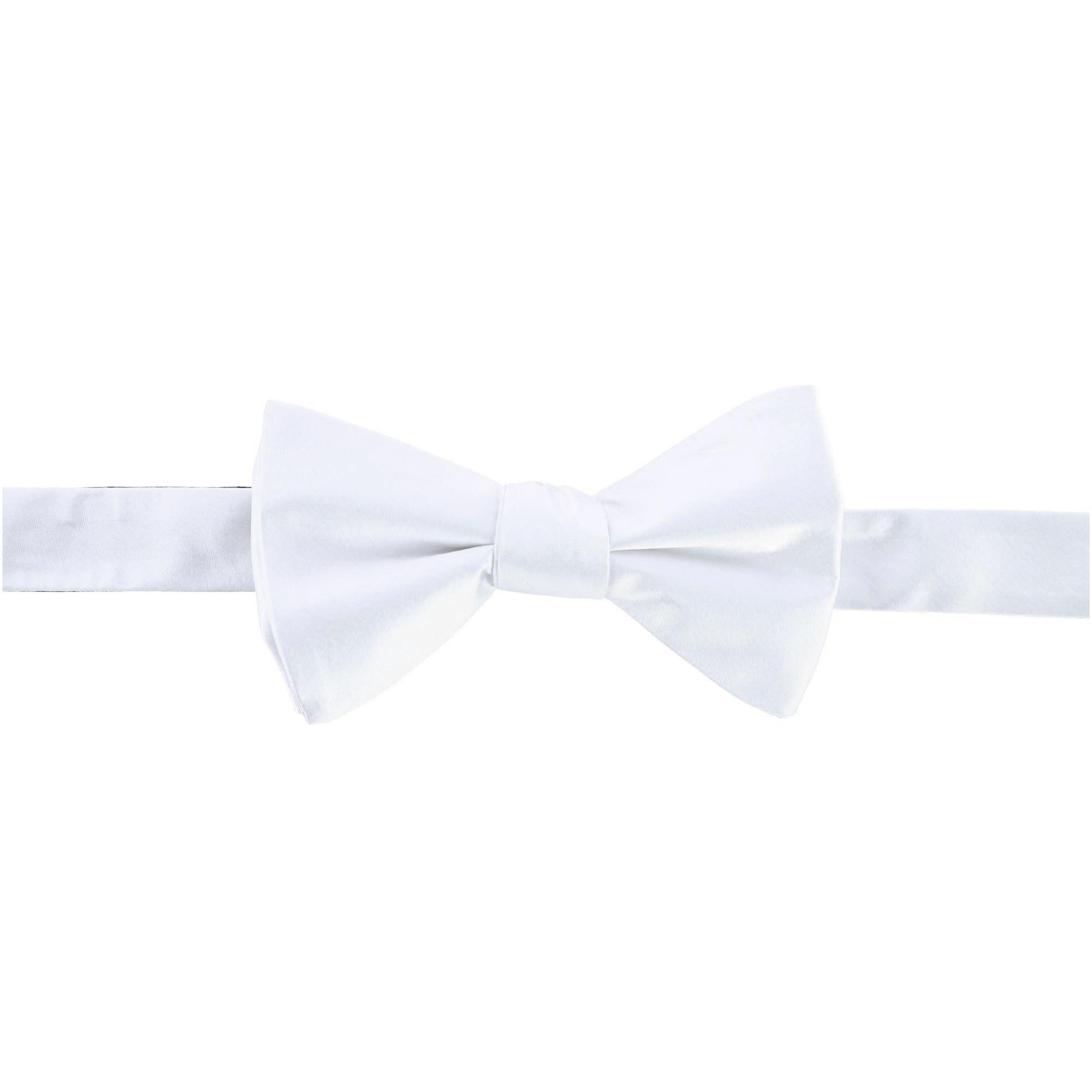 Trafalgar Sutton Solid Color Silk Self-Tie Bow Tie - White one size