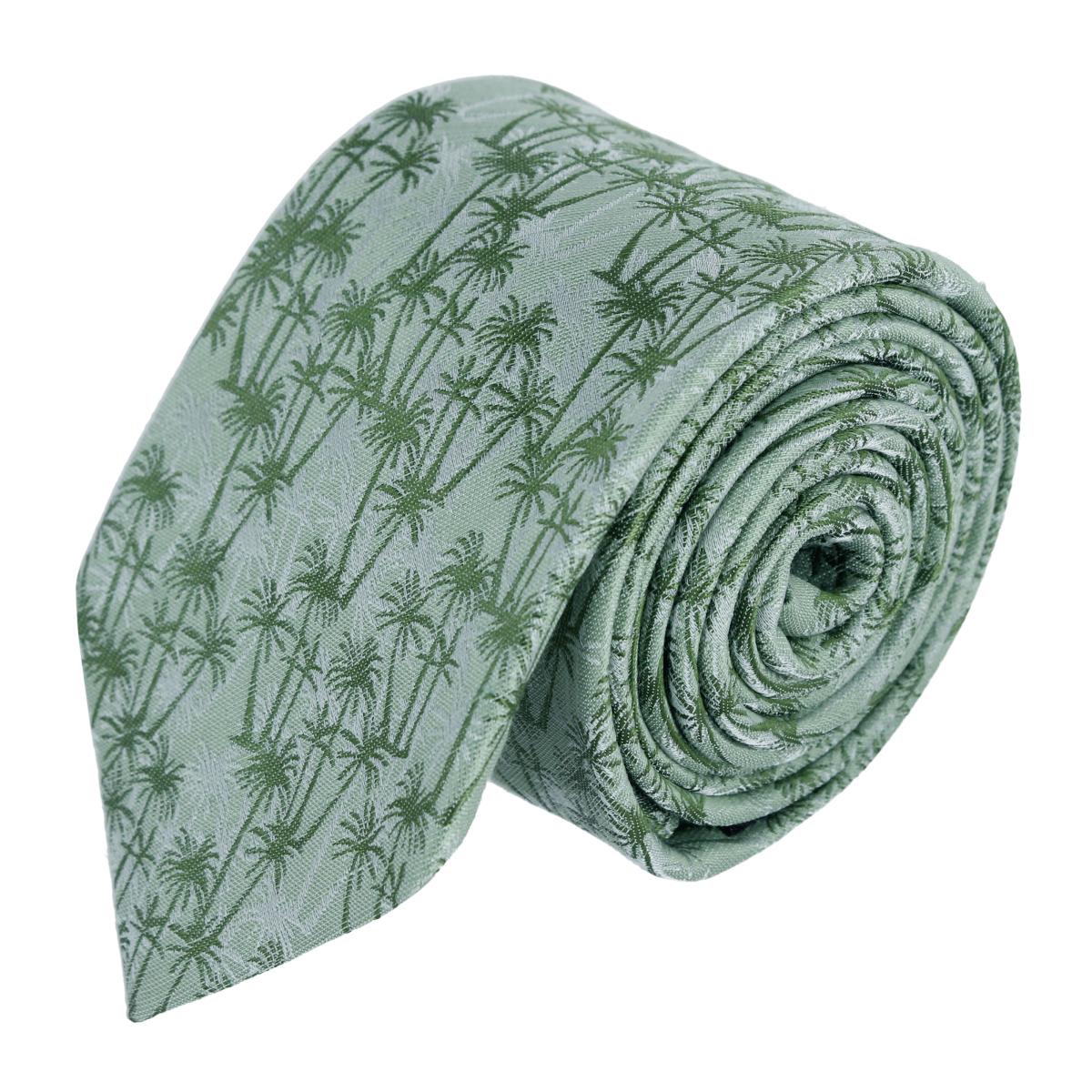 Trafalgar Nohea Palm Tree Linen Blend Novelty Necktie - Green one size