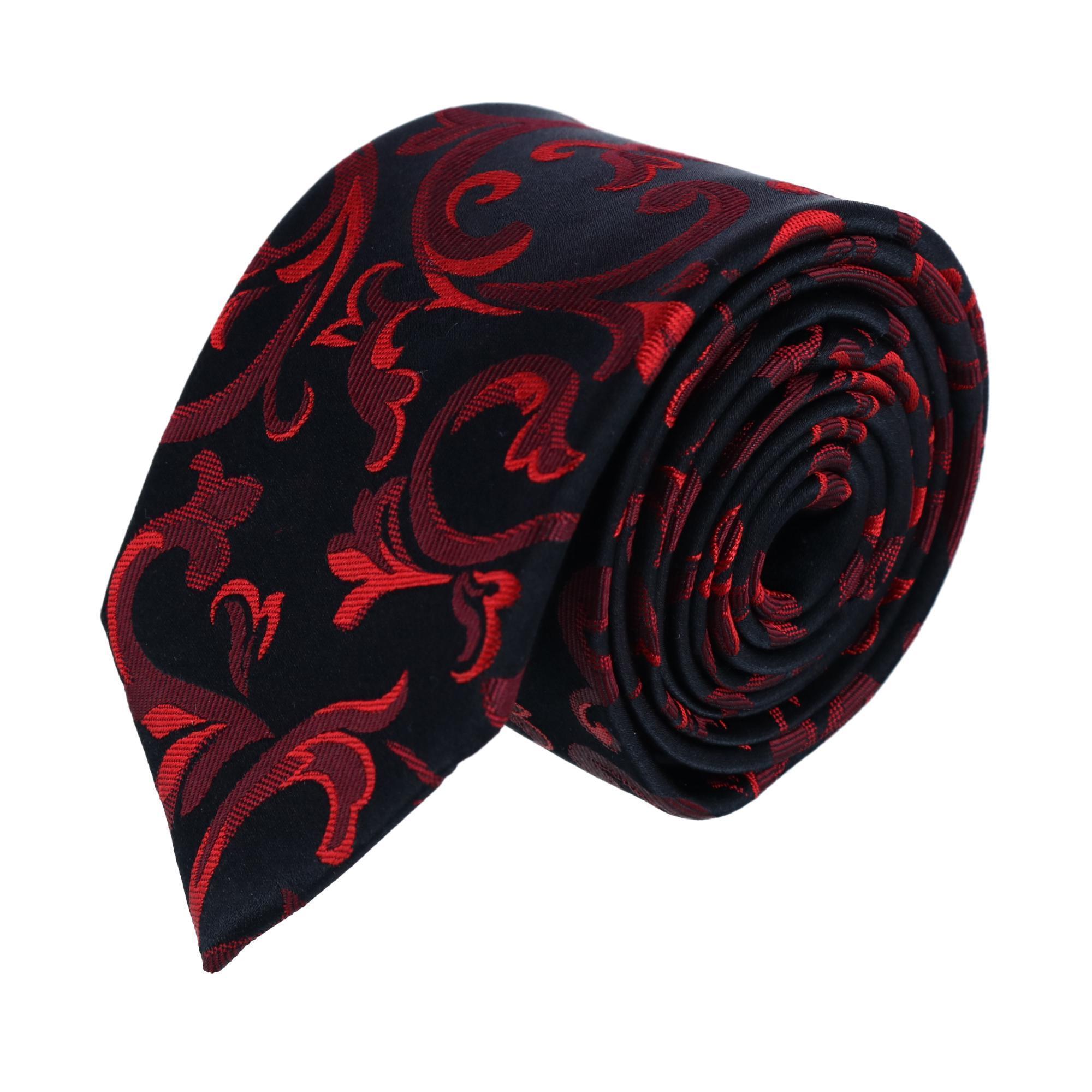 Trafalgar Big & Tall Christian the Romantic Brocade Silk Necktie - Red one size
