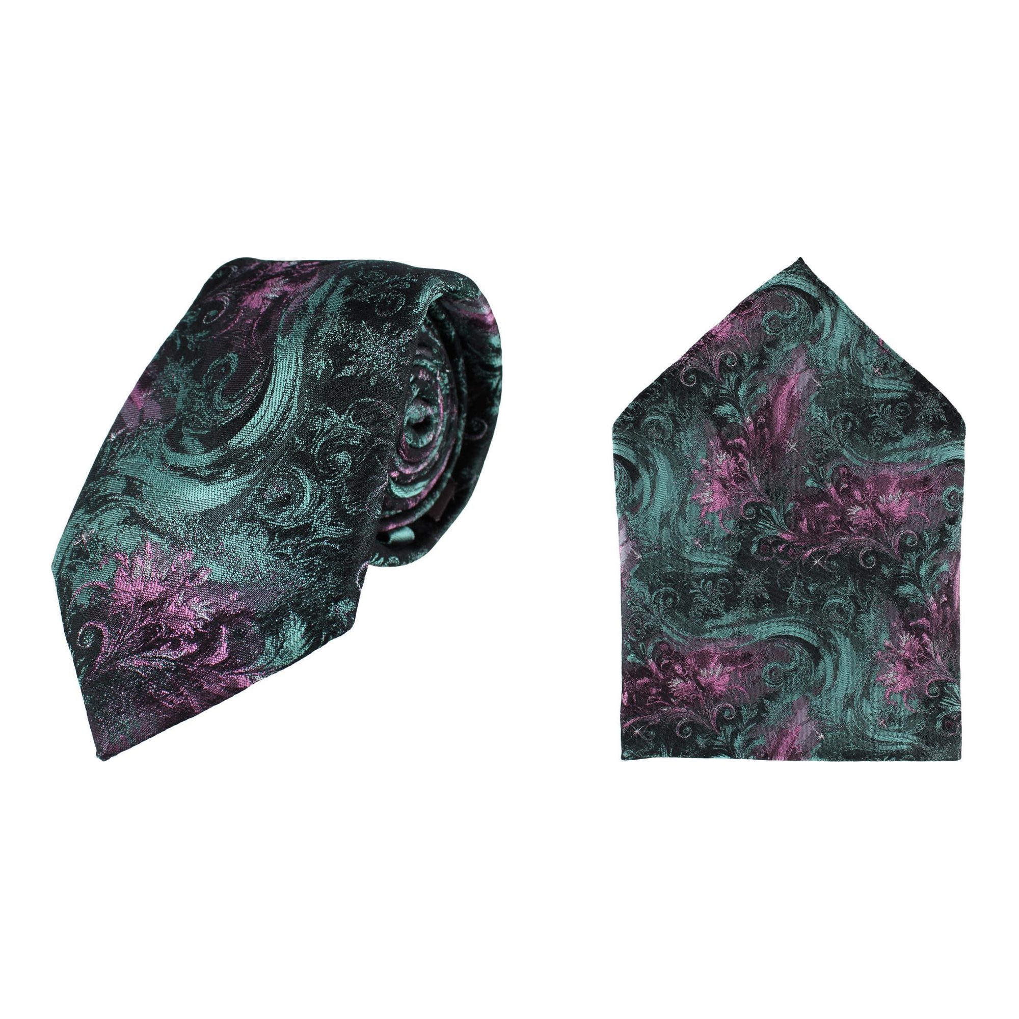 Trafalgar Big and Tall Arcane Storm Silk Tie & Pocket Square Bundle - Multiple one size
