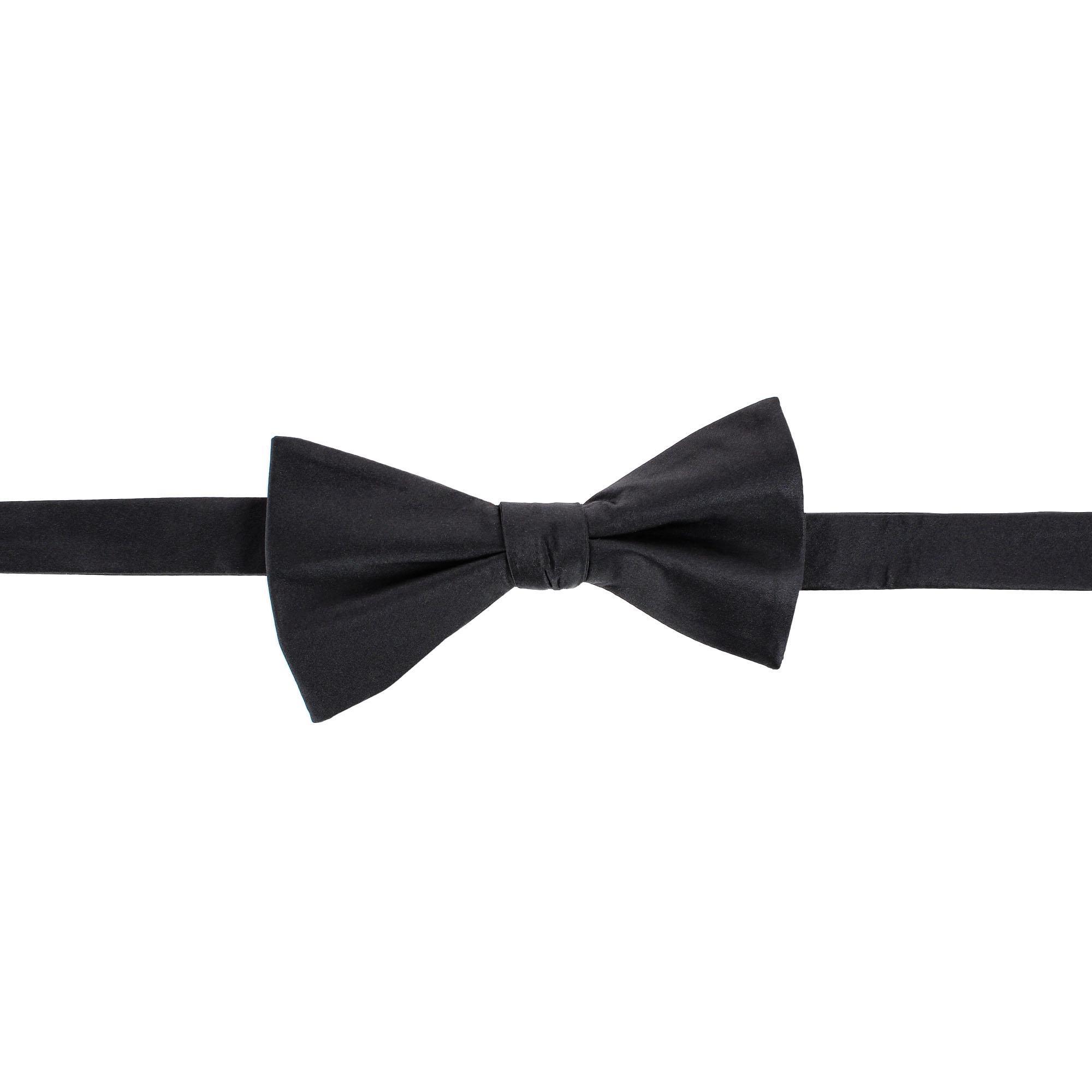 Trafalgar Big & Tall Sutton Solid Color Silk Bow Tie - Black one size
