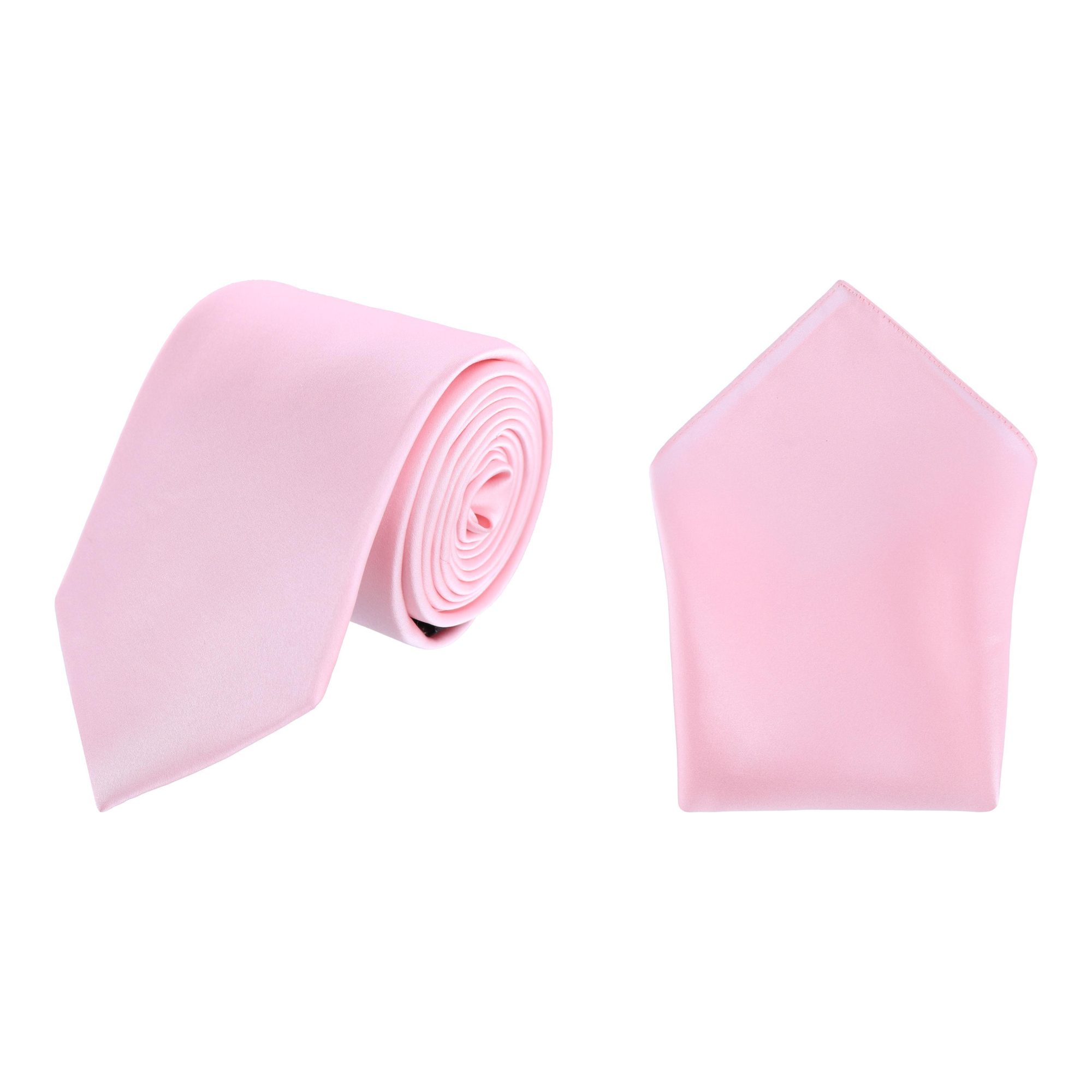 Trafalgar Sutton Big & Tall Silk Necktie & Pocket Square Bundle - Pink one size