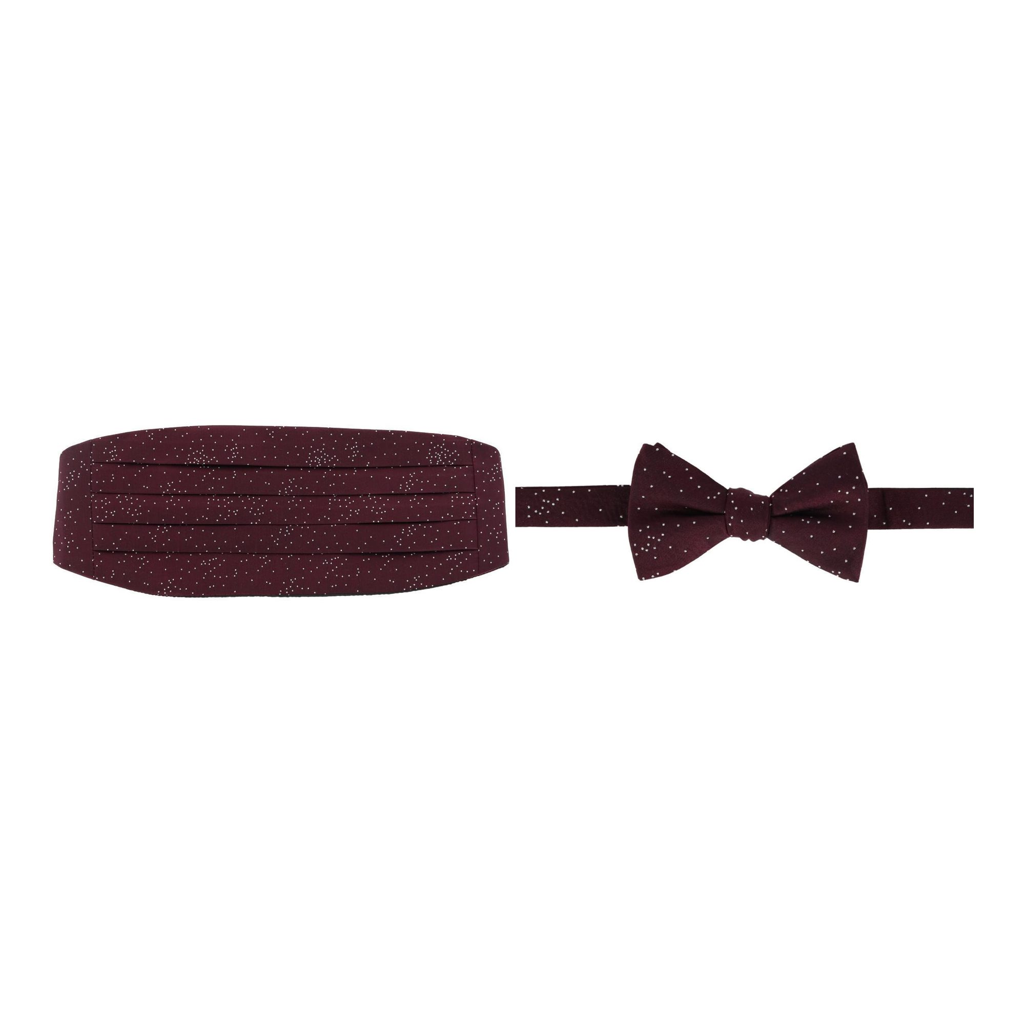Trafalgar Mystere Metallic Star Light Cummerbund & Bow Tie Bundle - Merlot one size