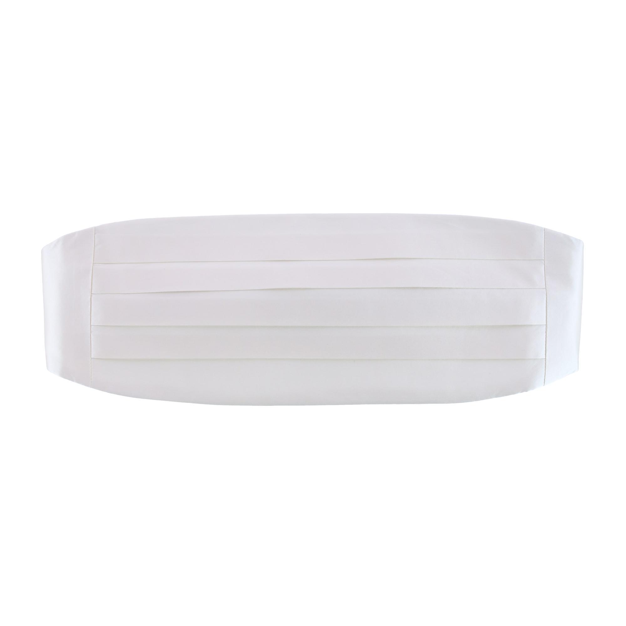 Trafalgar Sutton Solid Color Silk Cummerbund - Ivory one size