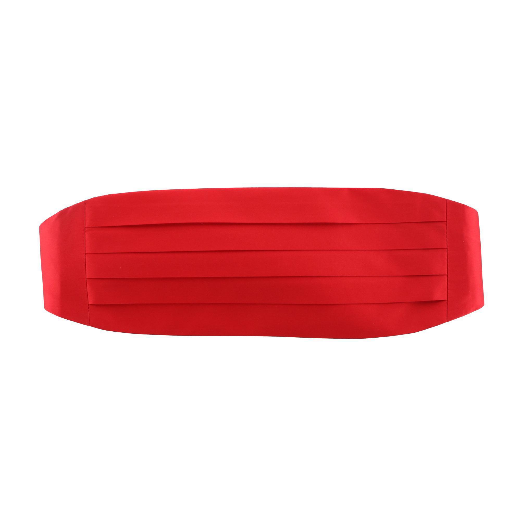 Trafalgar Sutton Solid Color Silk Cummerbund - Red one size