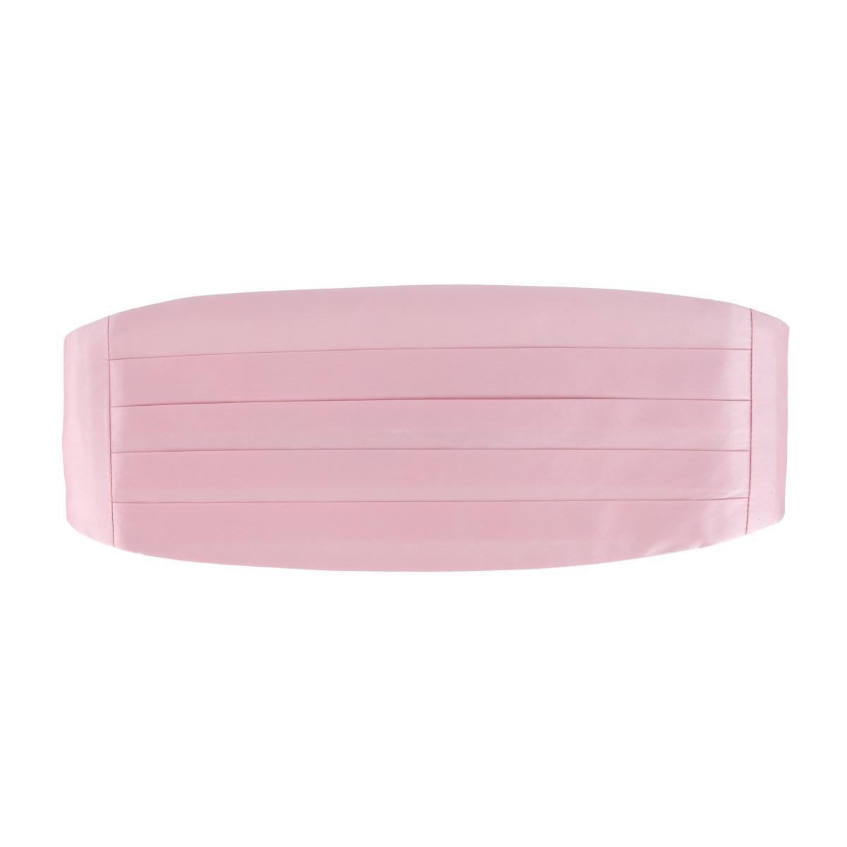 Trafalgar Sutton Solid Color Silk Cummerbund - Pink one size