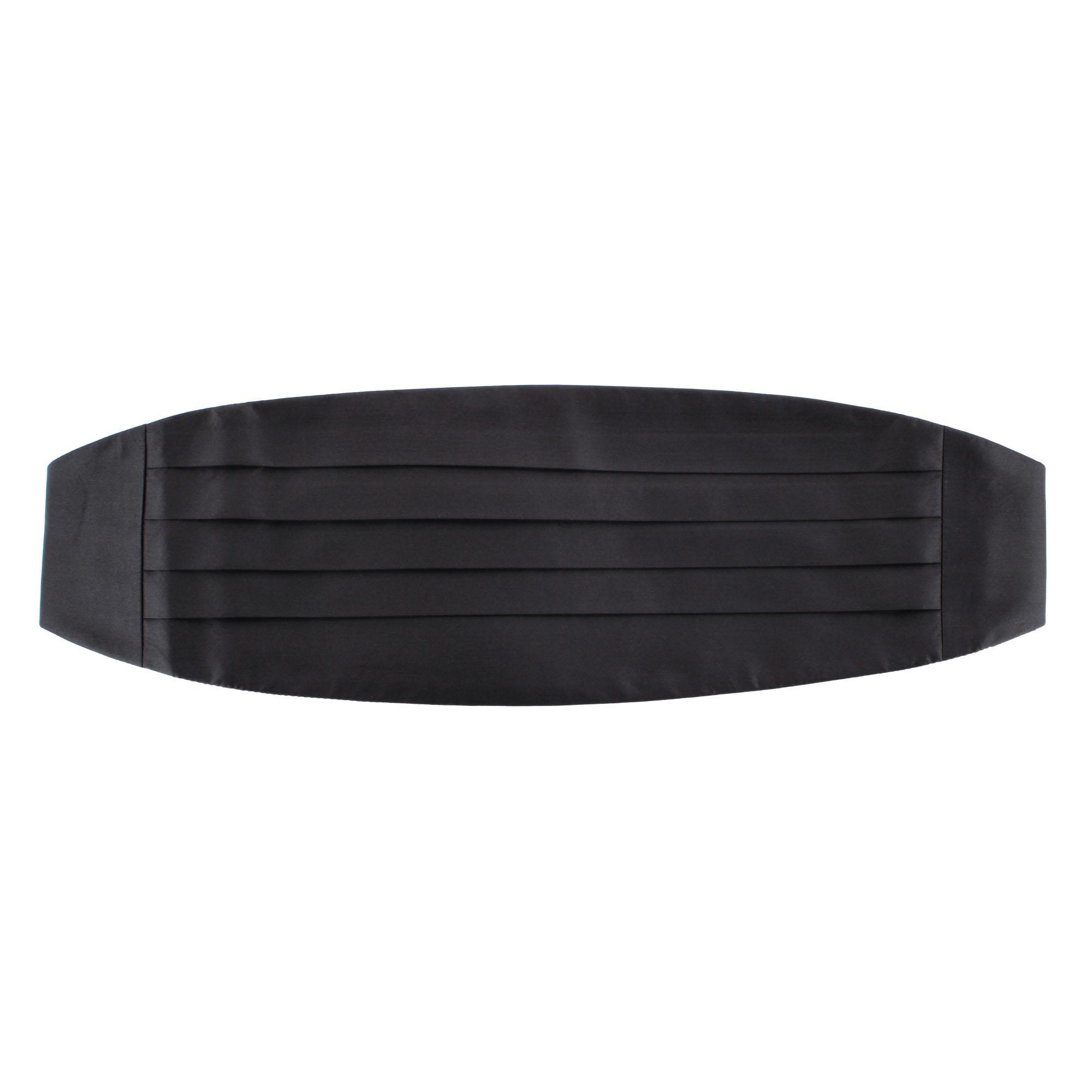 Trafalgar Big & Tall Sutton Solid Color Silk Cummerbund - Black one size