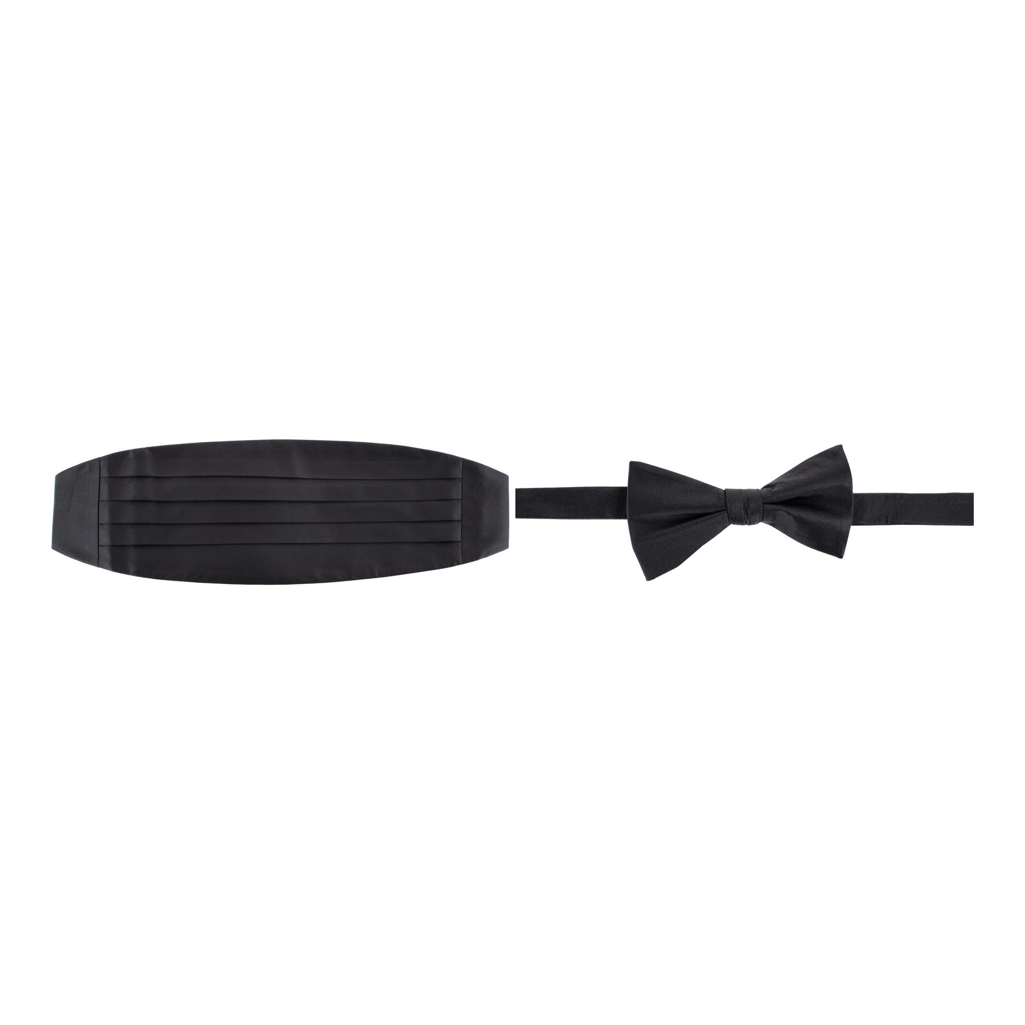 Trafalgar Men's Big & Tall Sutton Silk Pre-Tied Cummerbund and Bow Tie, 2-Piece Set - Black
