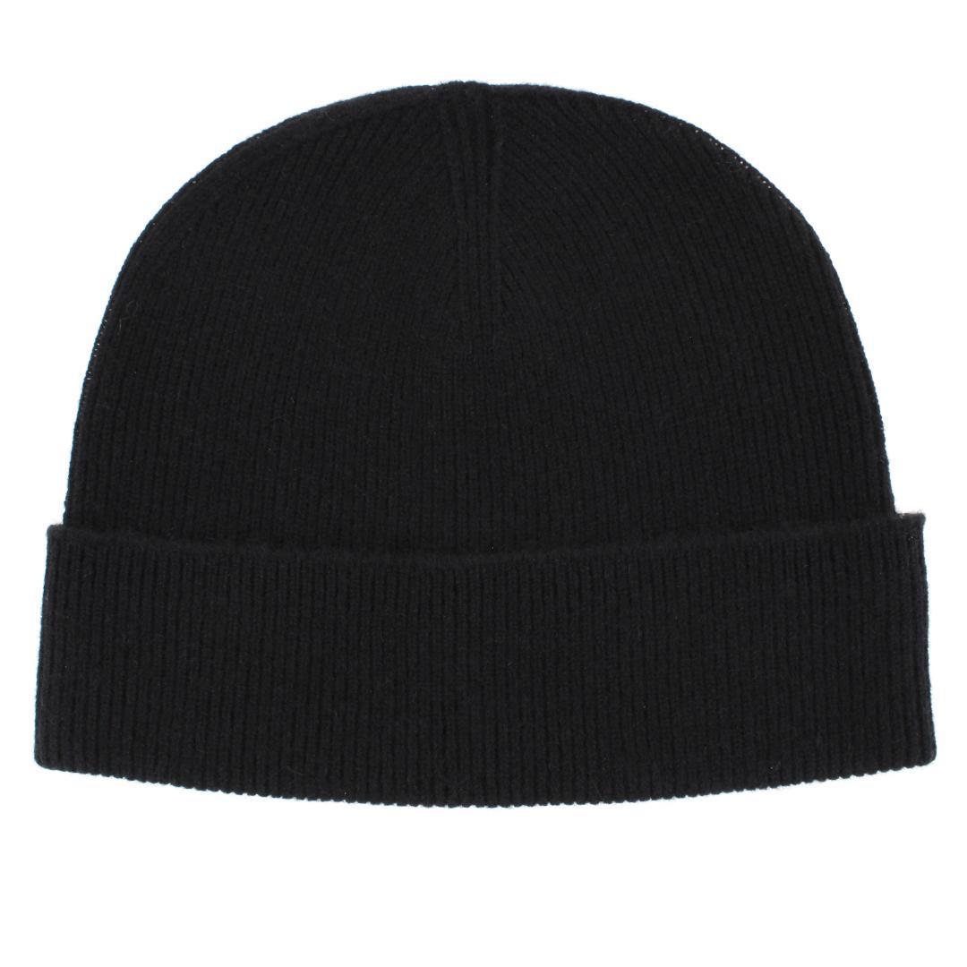 Trafalgar Camden Cashmere Solid Colored Micro Ribbed Beanie - Black one size