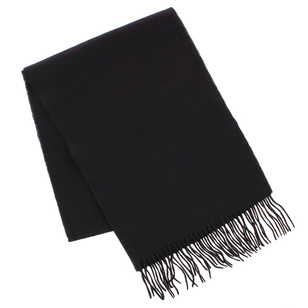 Trafalgar Men's The Windsor Merino Wool Solid Color Knit Neck Scarf - Black