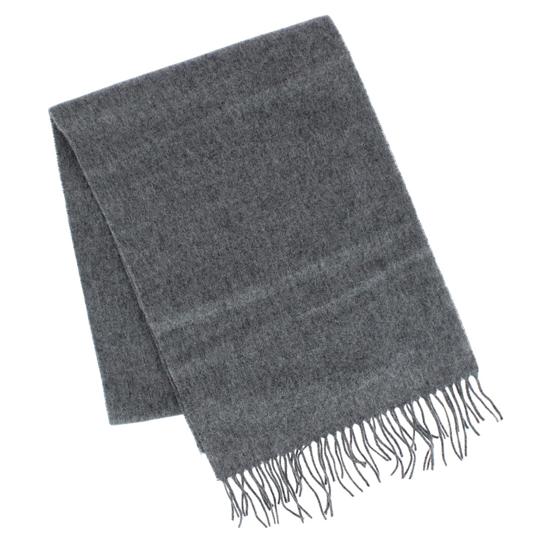 Trafalgar Men's The Windsor Merino Wool Solid Color Knit Neck Scarf - Grey