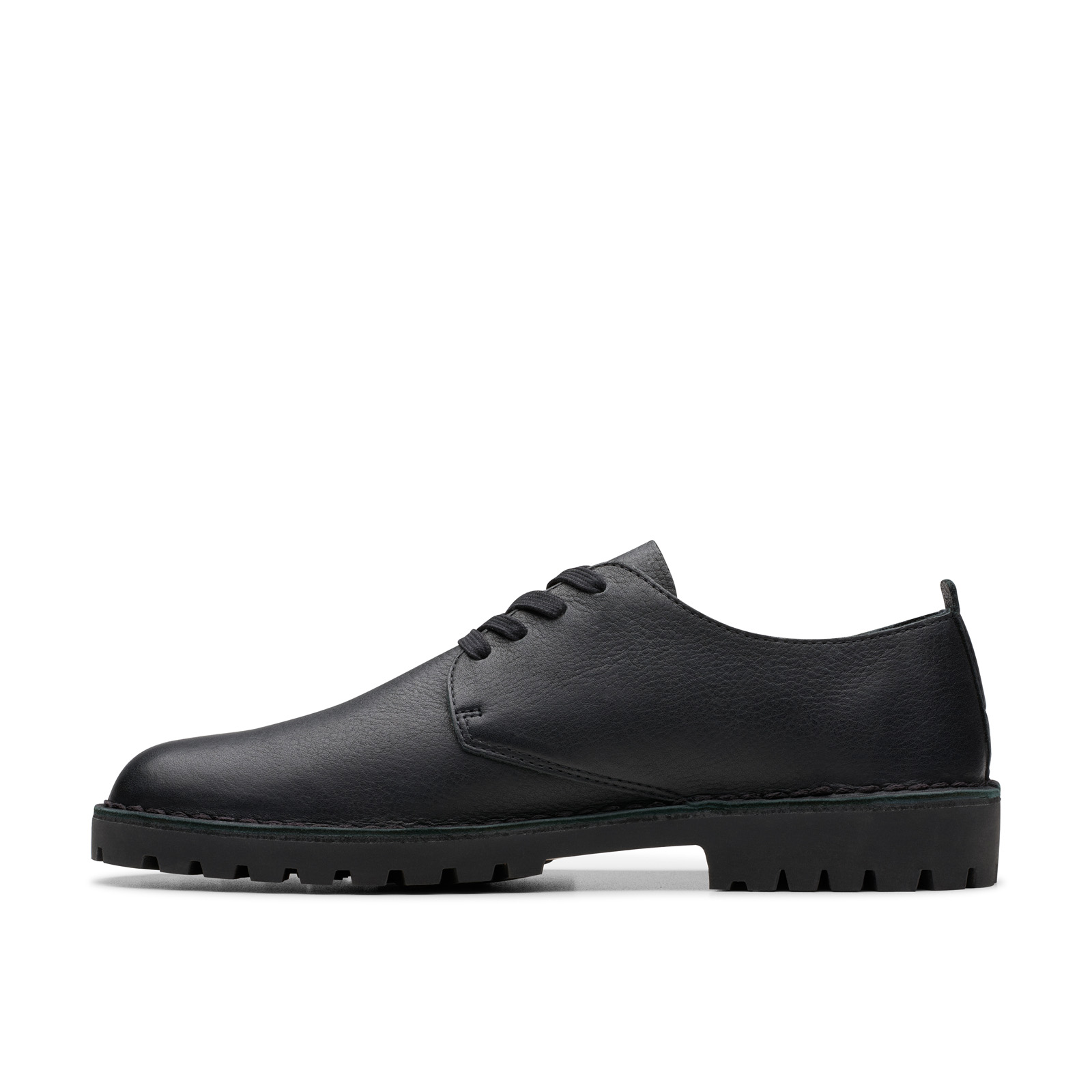 Clarks Desert Rock Lo Mens Size 9.5 Black Oxfords & Lace Ups Plain Toe Shoes Desert Rock Lo Black Leather – Premier main image 4
