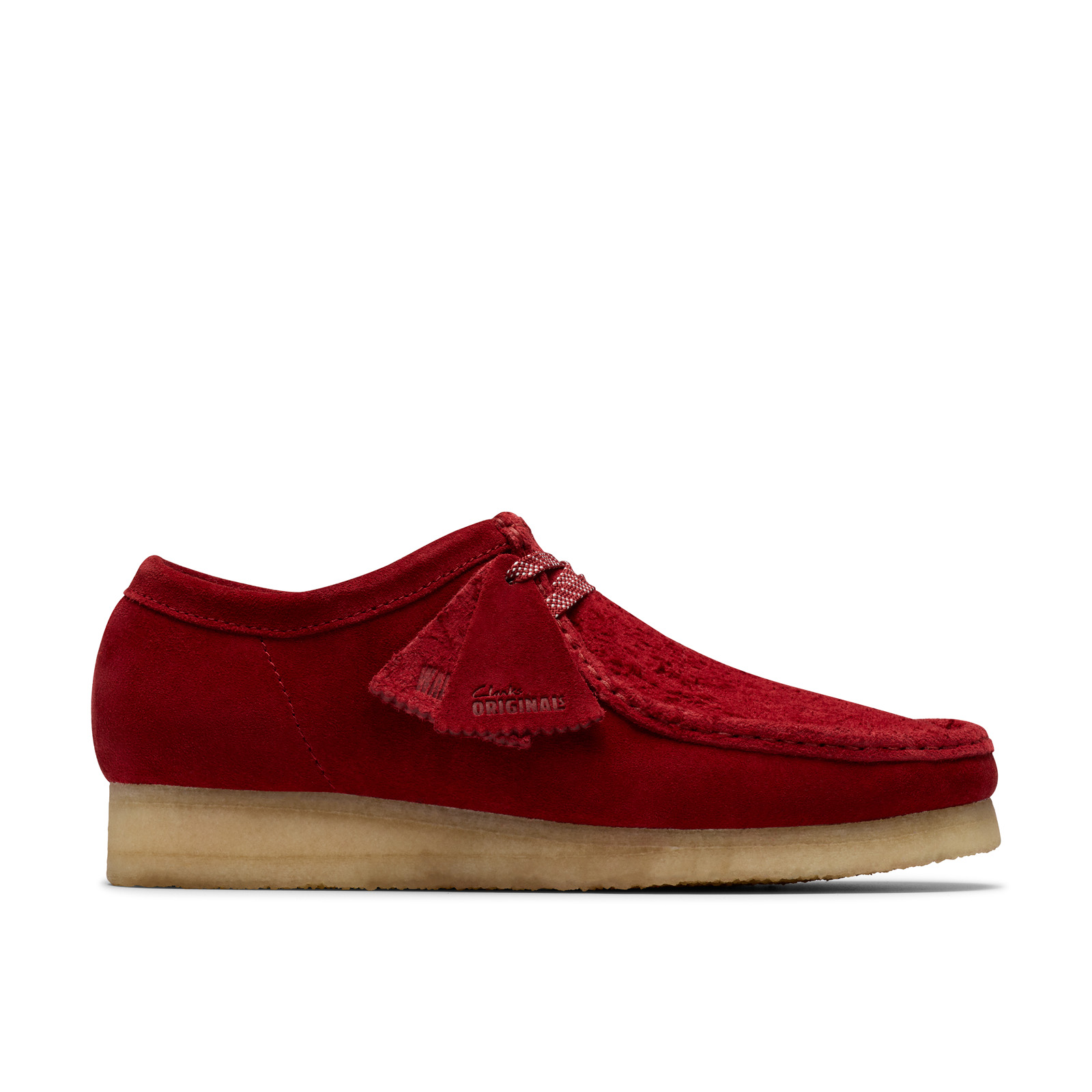 Clarks Wallabee 26182822 Mens Red Suede Oxfords & Lace Ups Casual