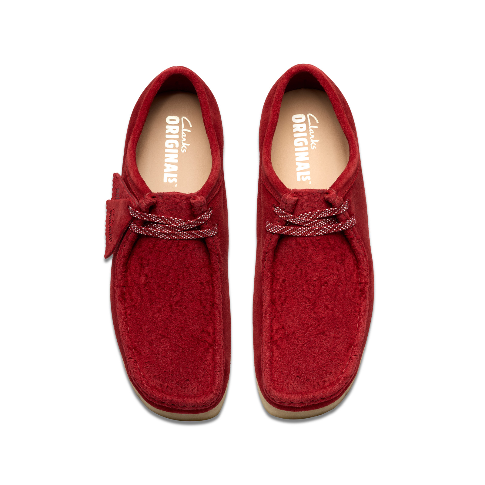 Clarks Wallabee 26182822 Mens Red Suede Oxfords & Lace Ups Casual