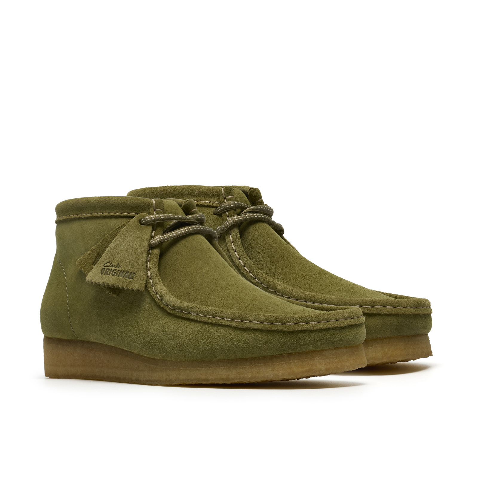 Clarks Wallabee Boot 26185642 Mens Green Suede Lace Up Chukkas