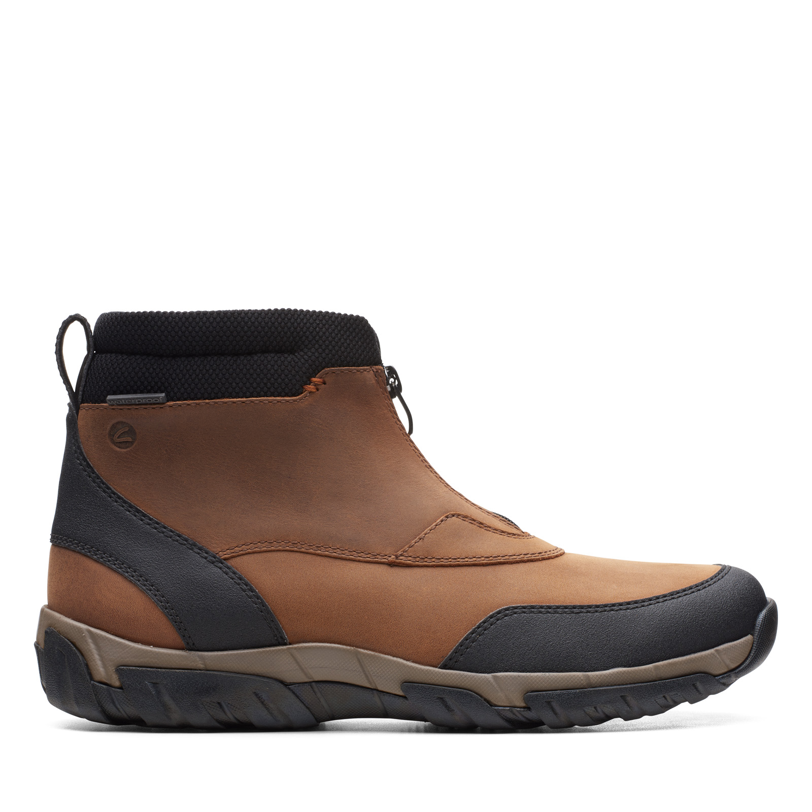Clarks Grove Zip Waterproof 26162720 Mens Brown Leather Chukkas Boots 8 - Bild 2 von 8