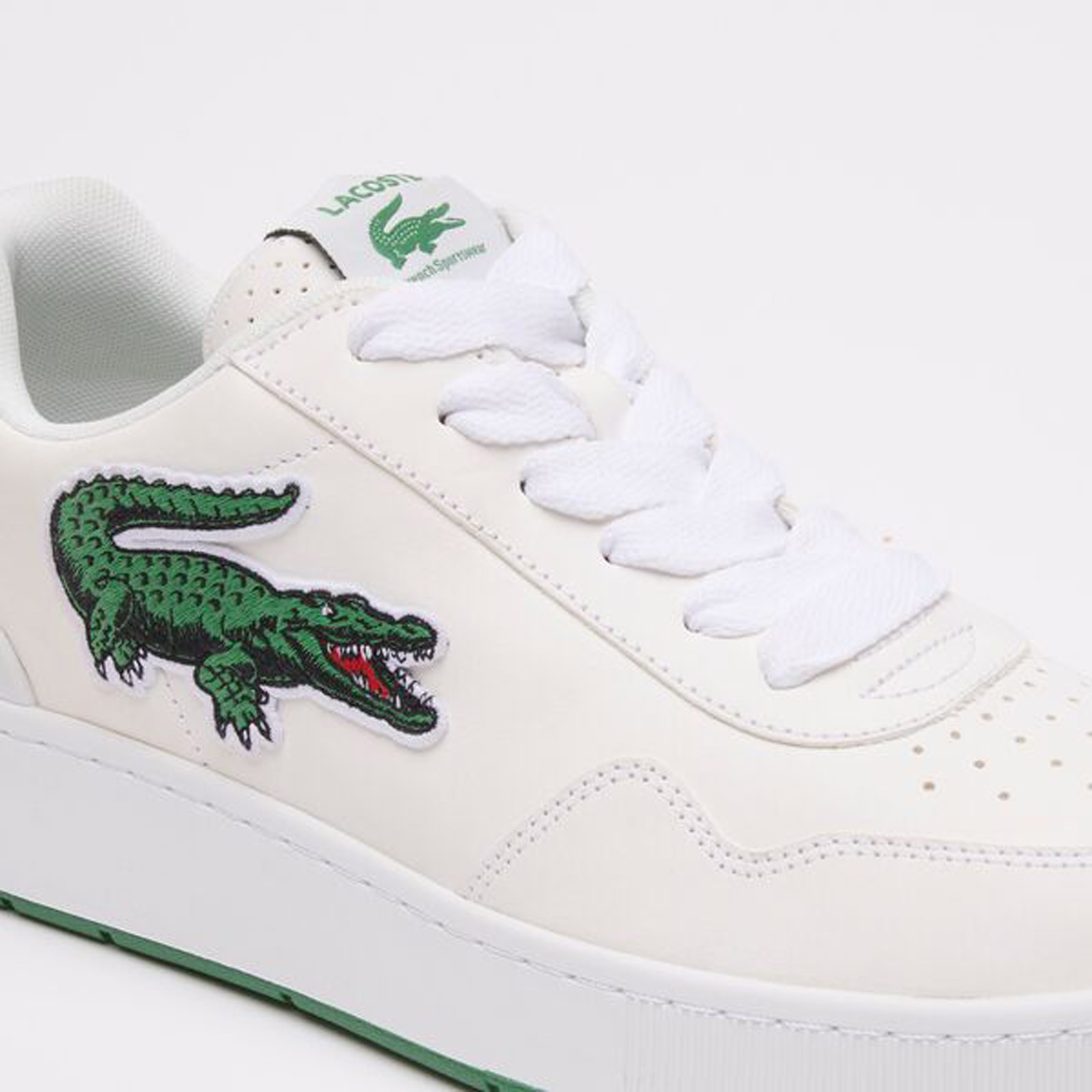 Lacoste Ace Clip 123 3 SMA Mens White Leather Lifestyle Sneakers Shoes