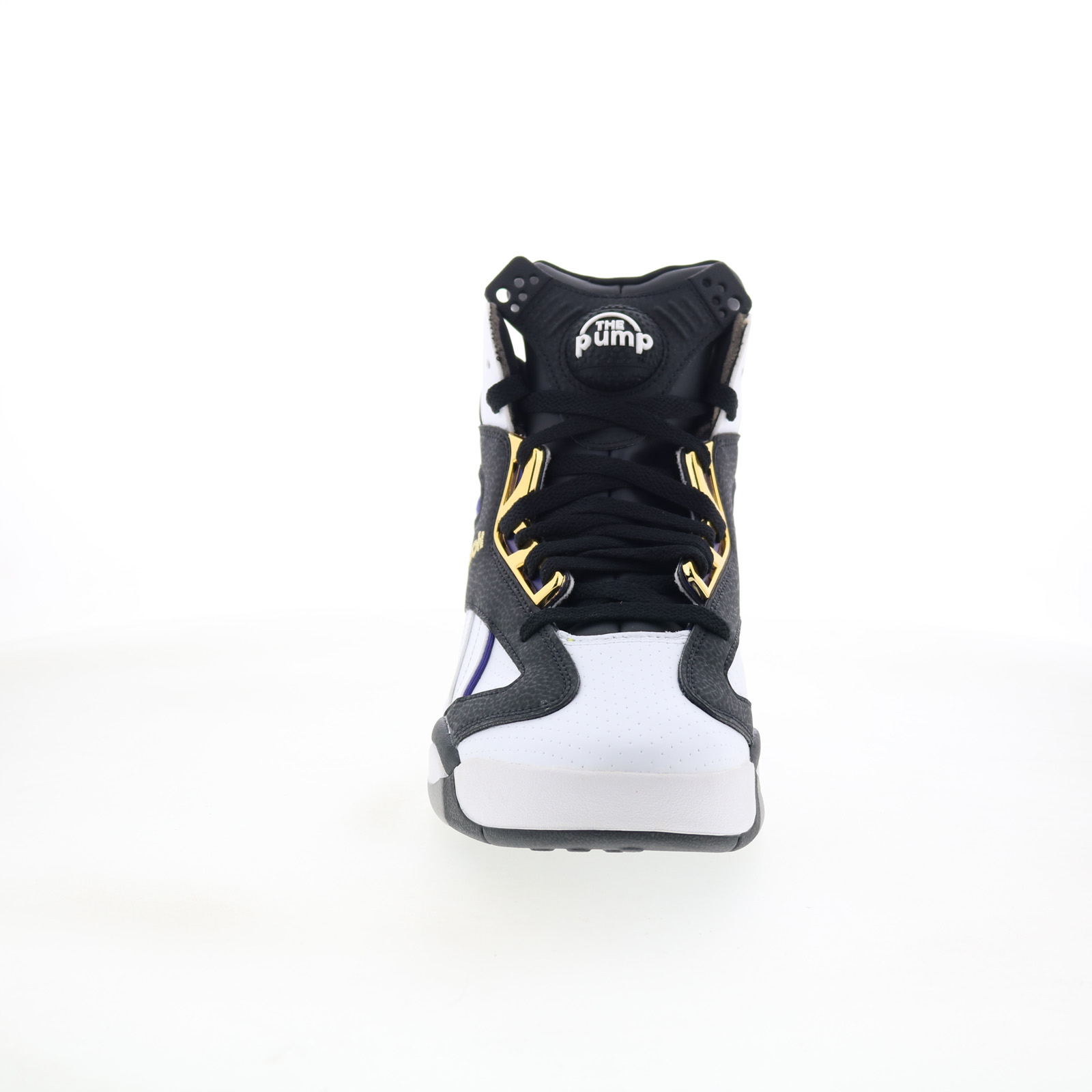 Reebok Shaq Attaq Mens White Leather Lace Up Athletic Basketball