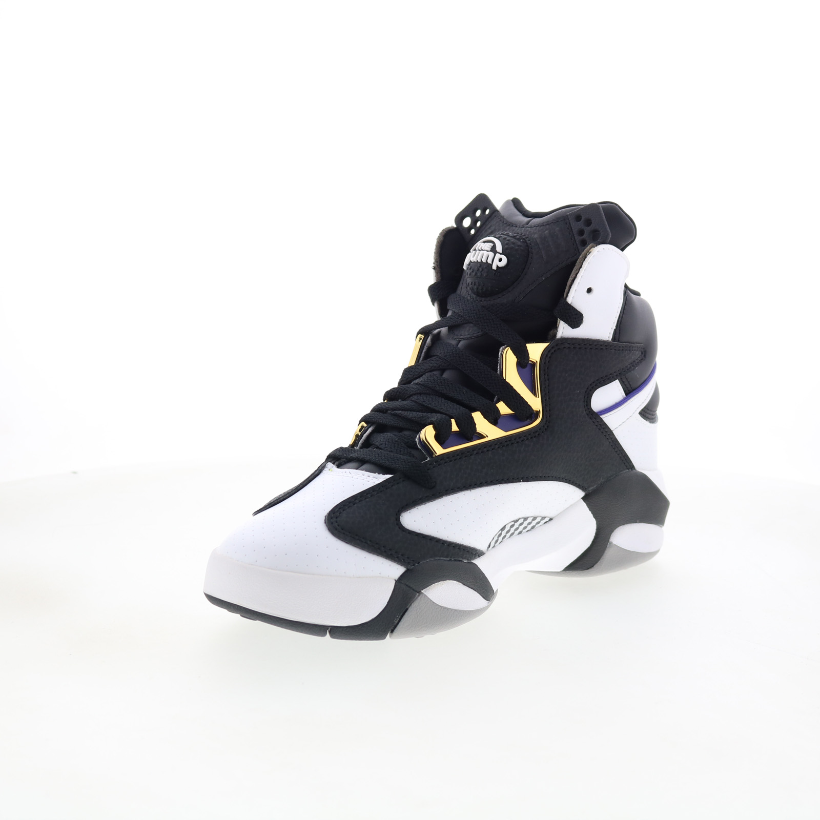 Reebok Shaq Attaq Mens White Leather Lace Up Athletic Basketball