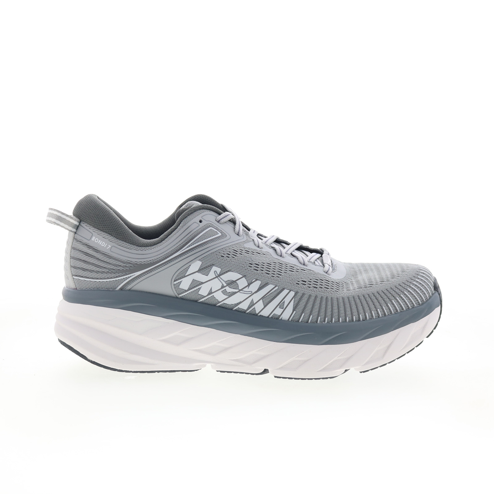 キャンディックローズページ Hoka Bondi 7 1110518-WDDS Mens Gray Canvas Lace Up Athletic