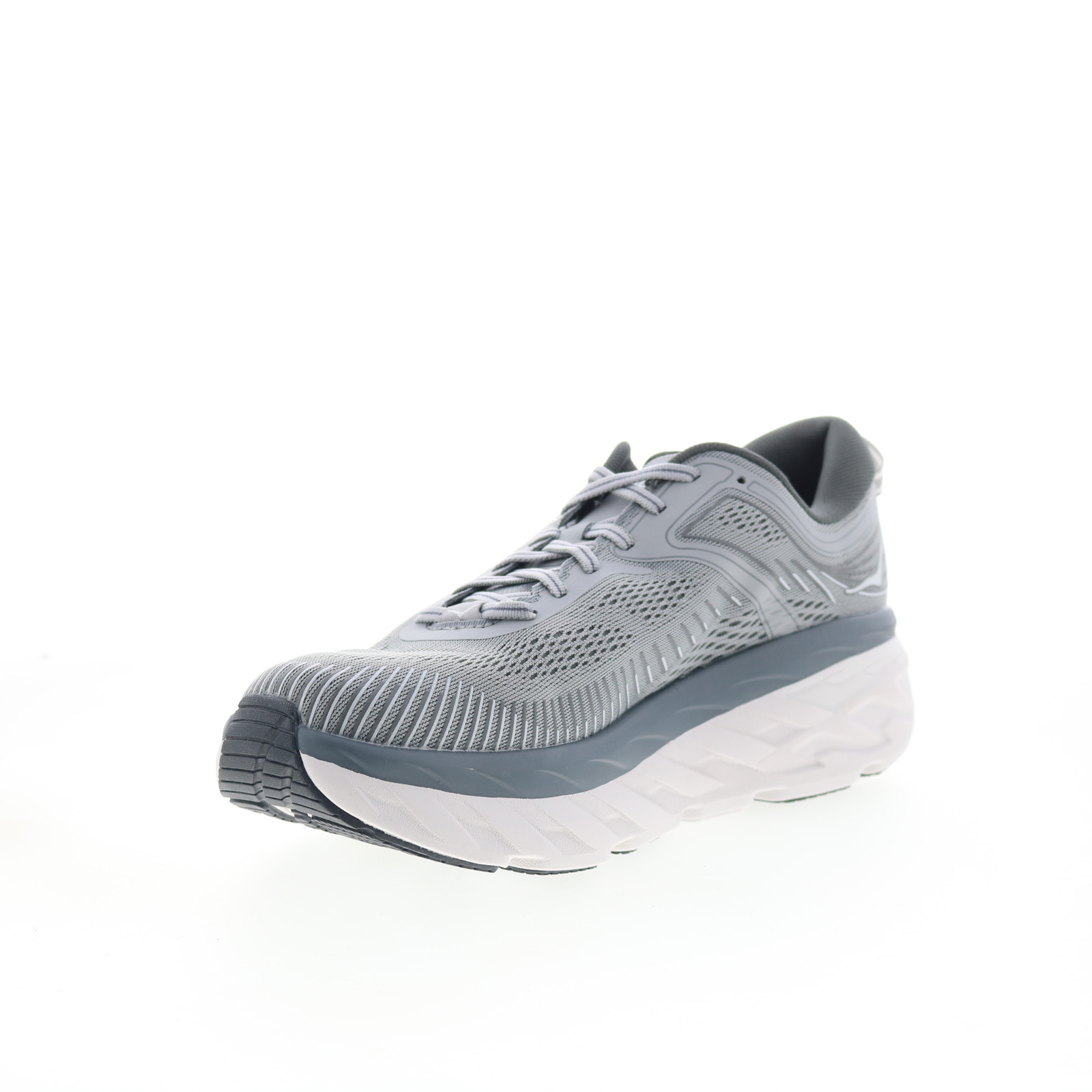 Hoka Bondi 7 1110518-WDDS Mens Gray Canvas Lace Up Athletic