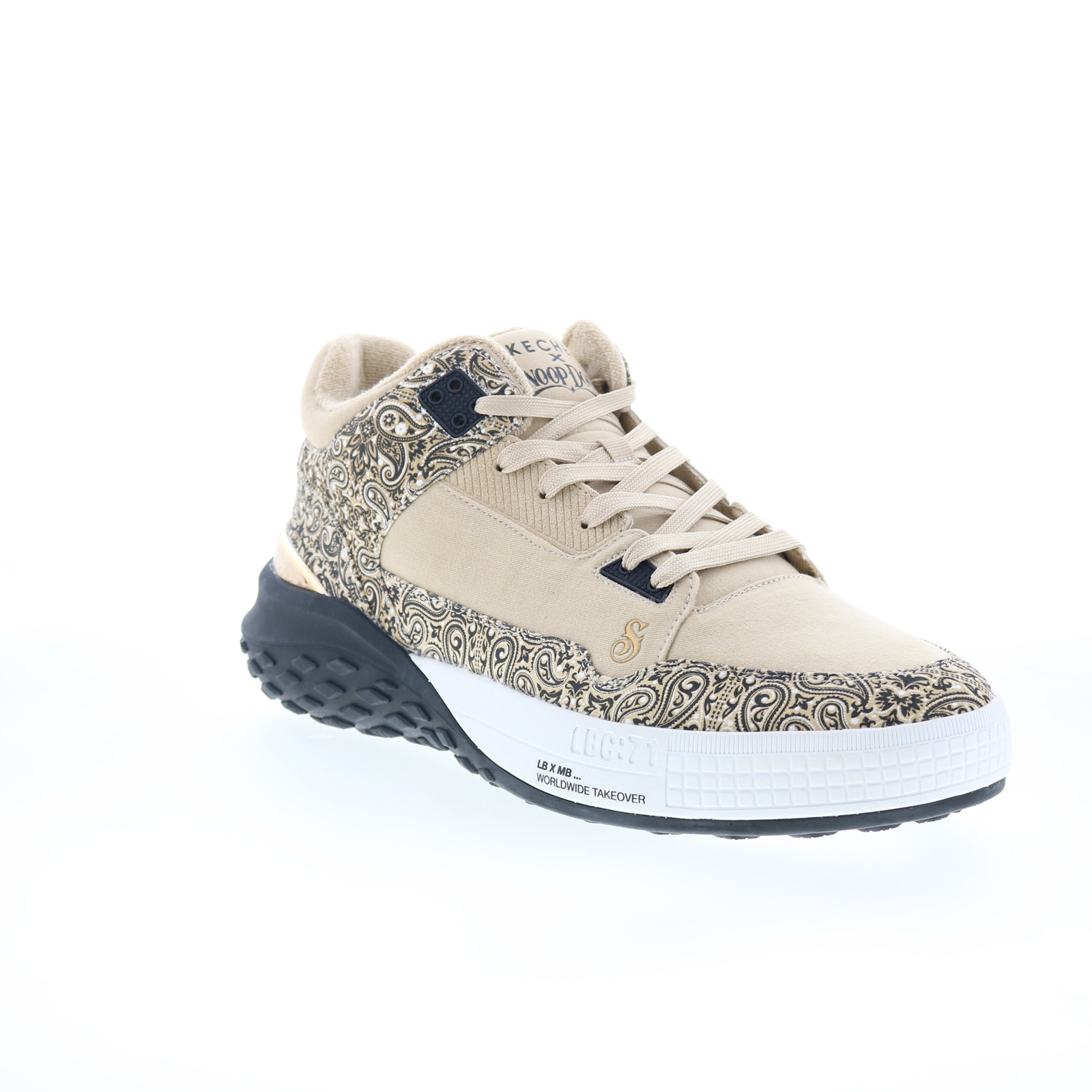 Skechers Sizzle Buckets Western Snoop Dogg Mens Beige Sneakers