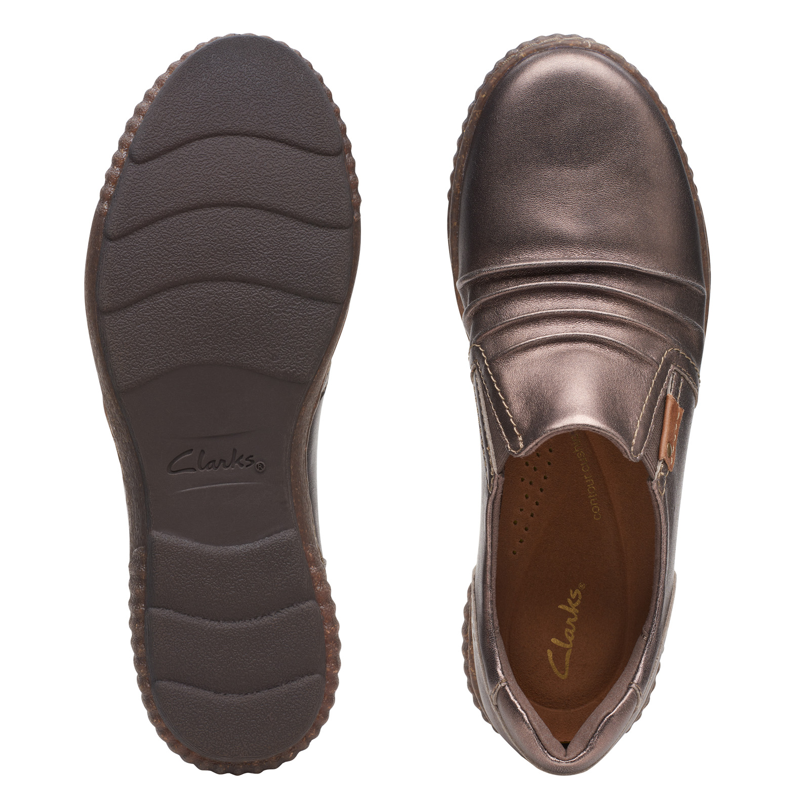 Clarks Magnolia Faye 26168439 Womens Brown Leather Loafer Flats Shoes - Picture 7 of 8