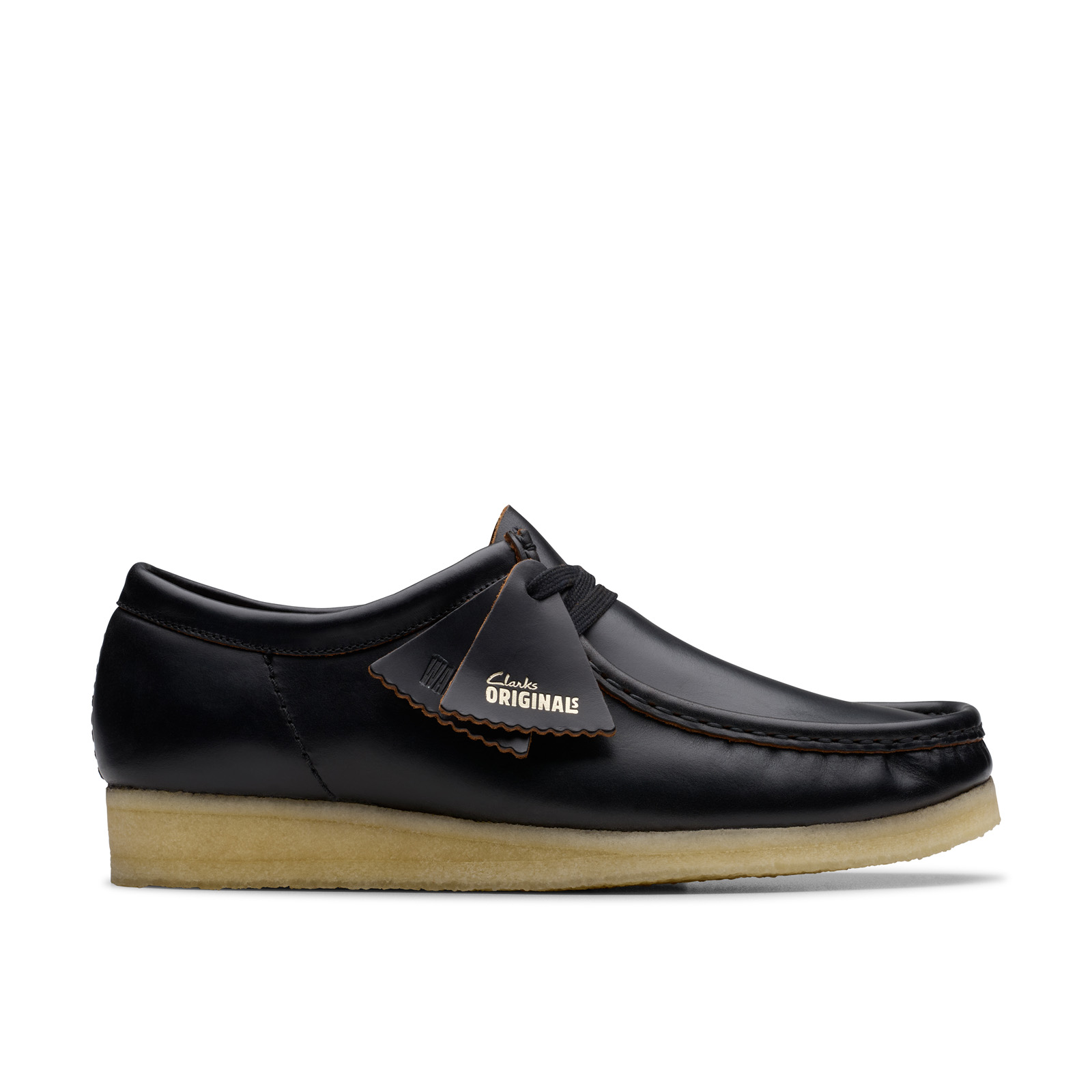 Clarks Wallabee 26181127 Mens Black Leather Oxfords & Lace