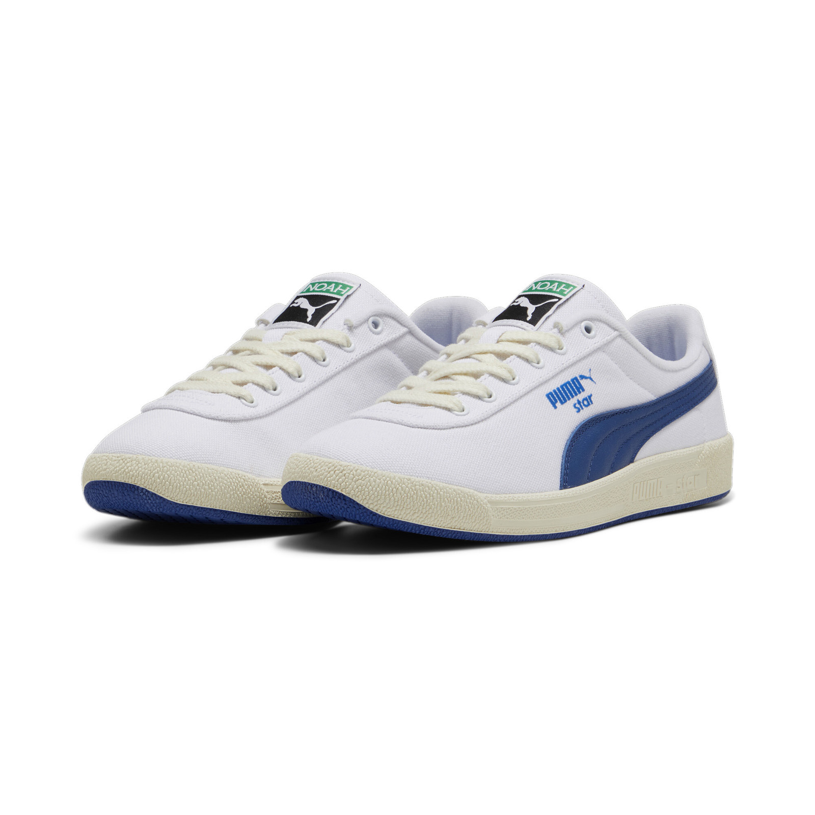 ★PUMA★ Puma Noah Star CVS LFS White Blue 39612301 Shop Blue Mens Puma Star Canvas LFS Noah Lace Up Sneakers