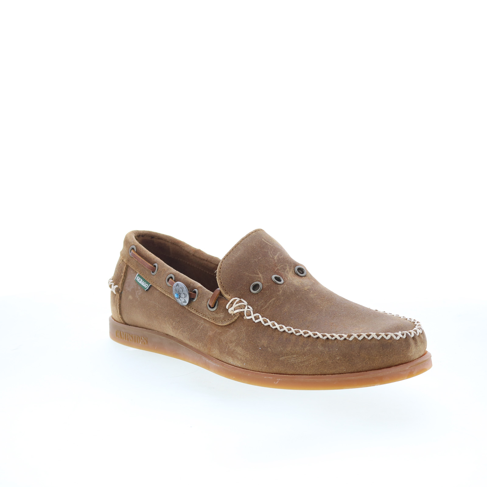Sebago Scout Waxed Suede Mens Brown Suede Loafers & Slip Ons  display picture 1