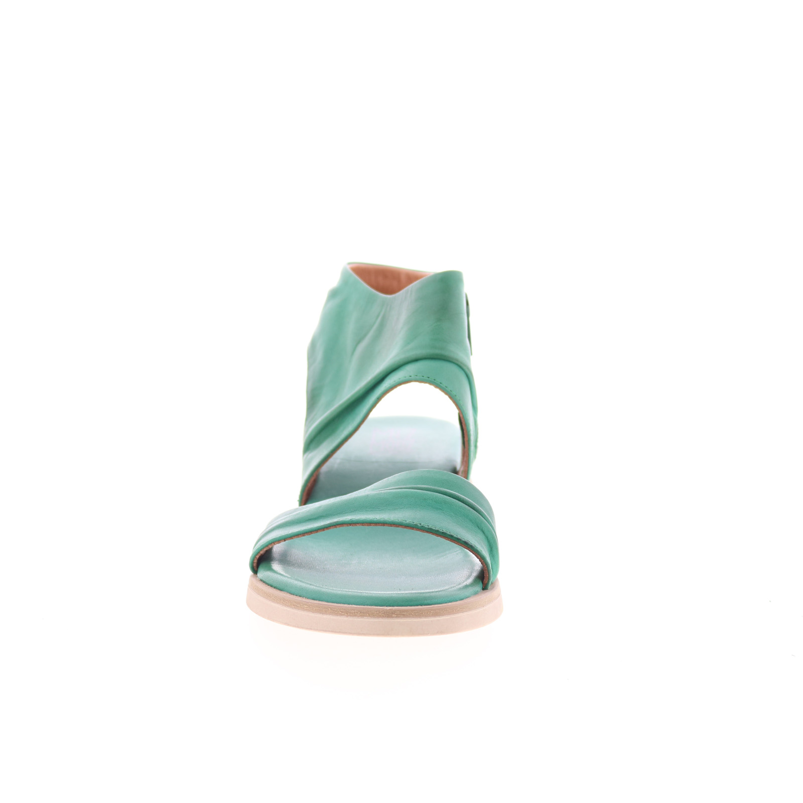 Miz Mooz Cyprian Womens Green Leather Zipper Wedges Sandals Shoes