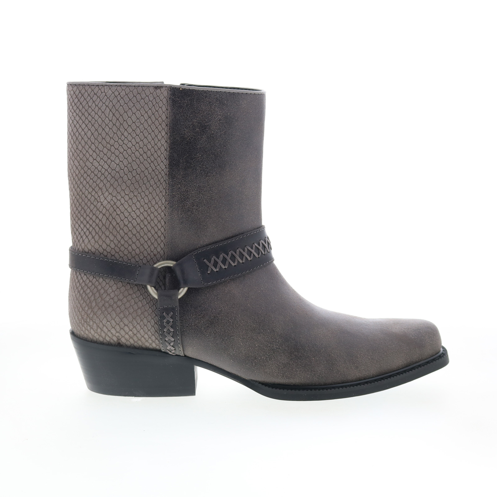 Dingo Butch Cowboy Boots DI-219 Mens Gray Leather Zipper Western Boots