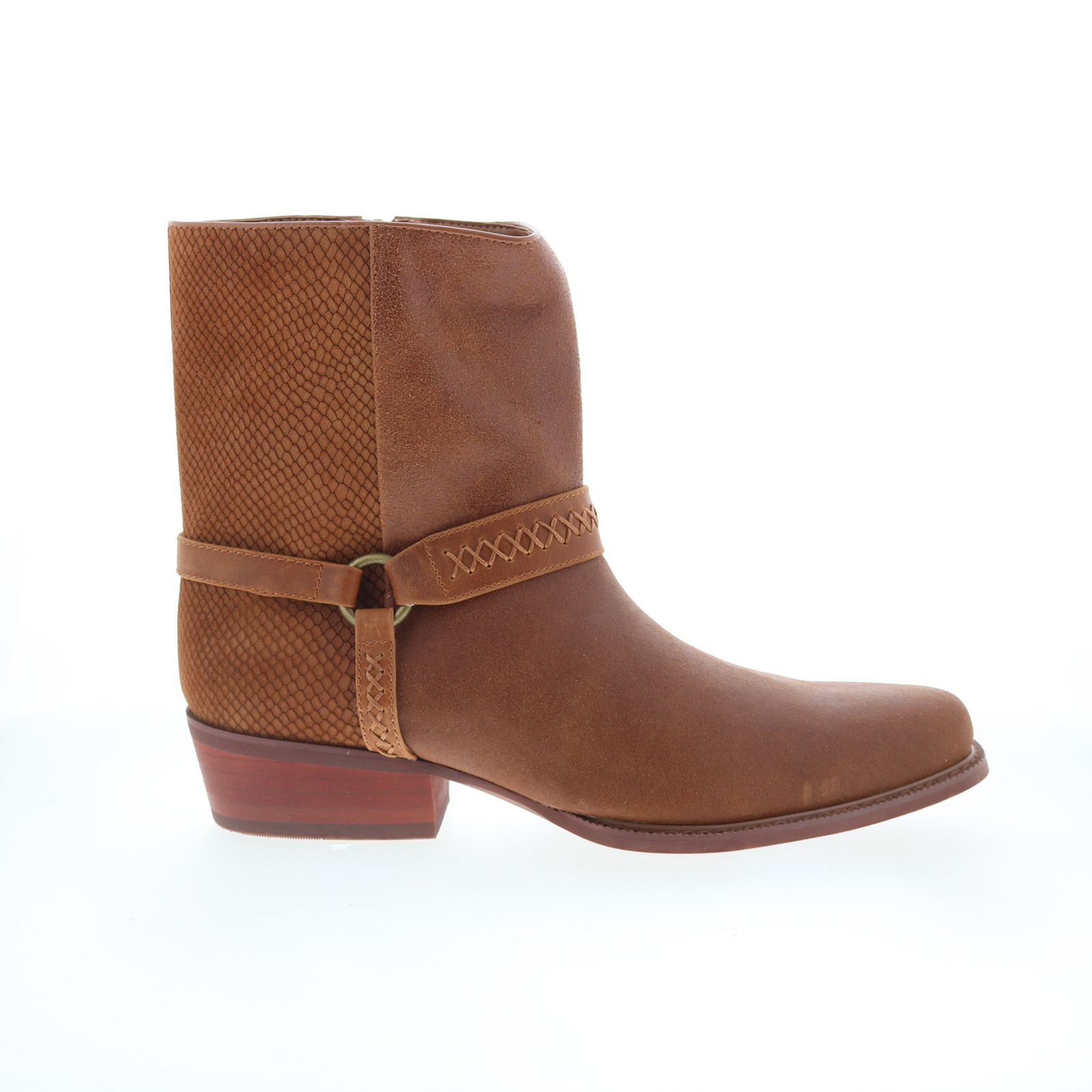 Dingo Butch Cowboy Boots DI-219 Mens Brown Leather Zipper Western Boots - Picture 2 of 8