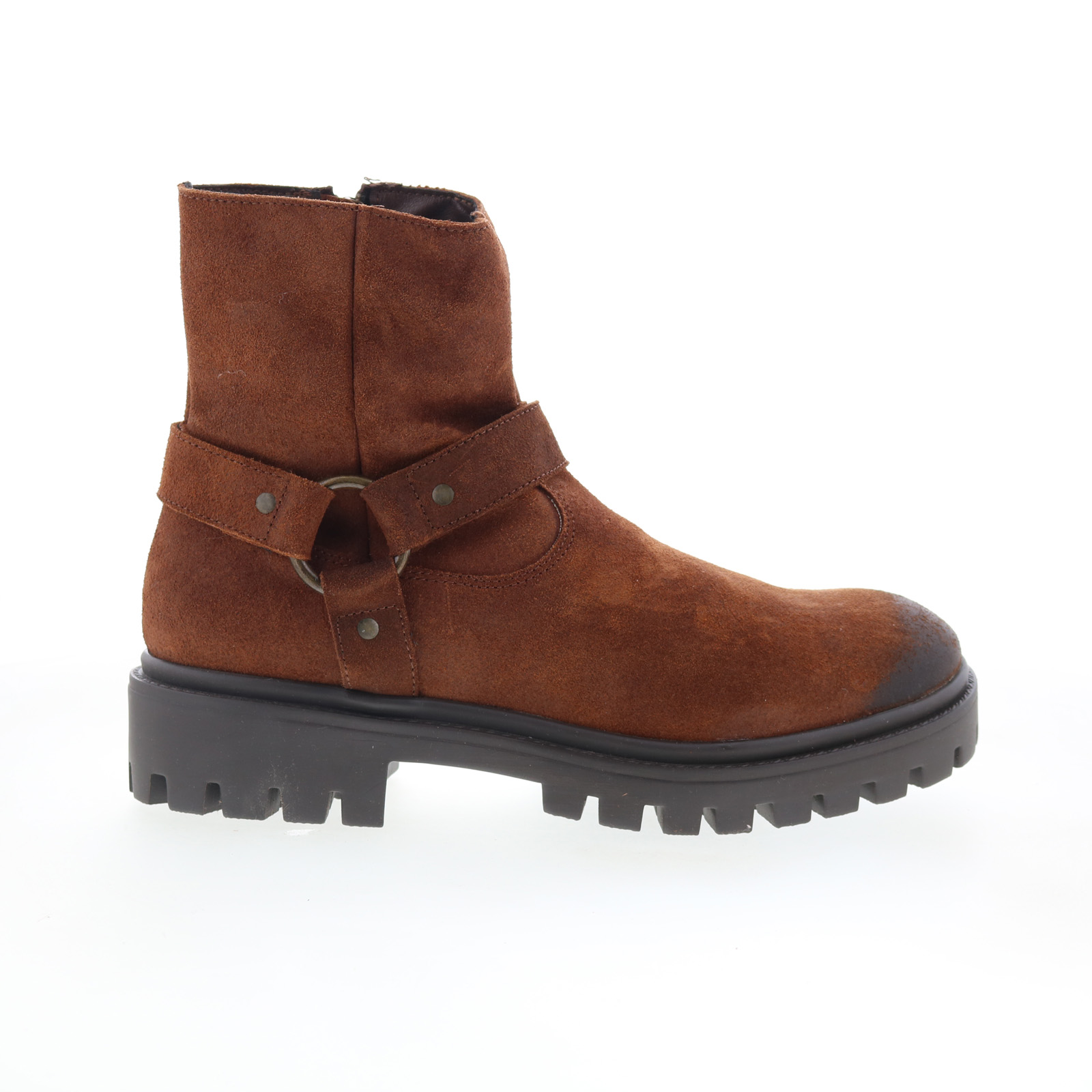 Dingo Road Trip Men Suede Leather Brown Dress Casual Zip Ankle Harness Boot 9D Dingo Men main image 2
