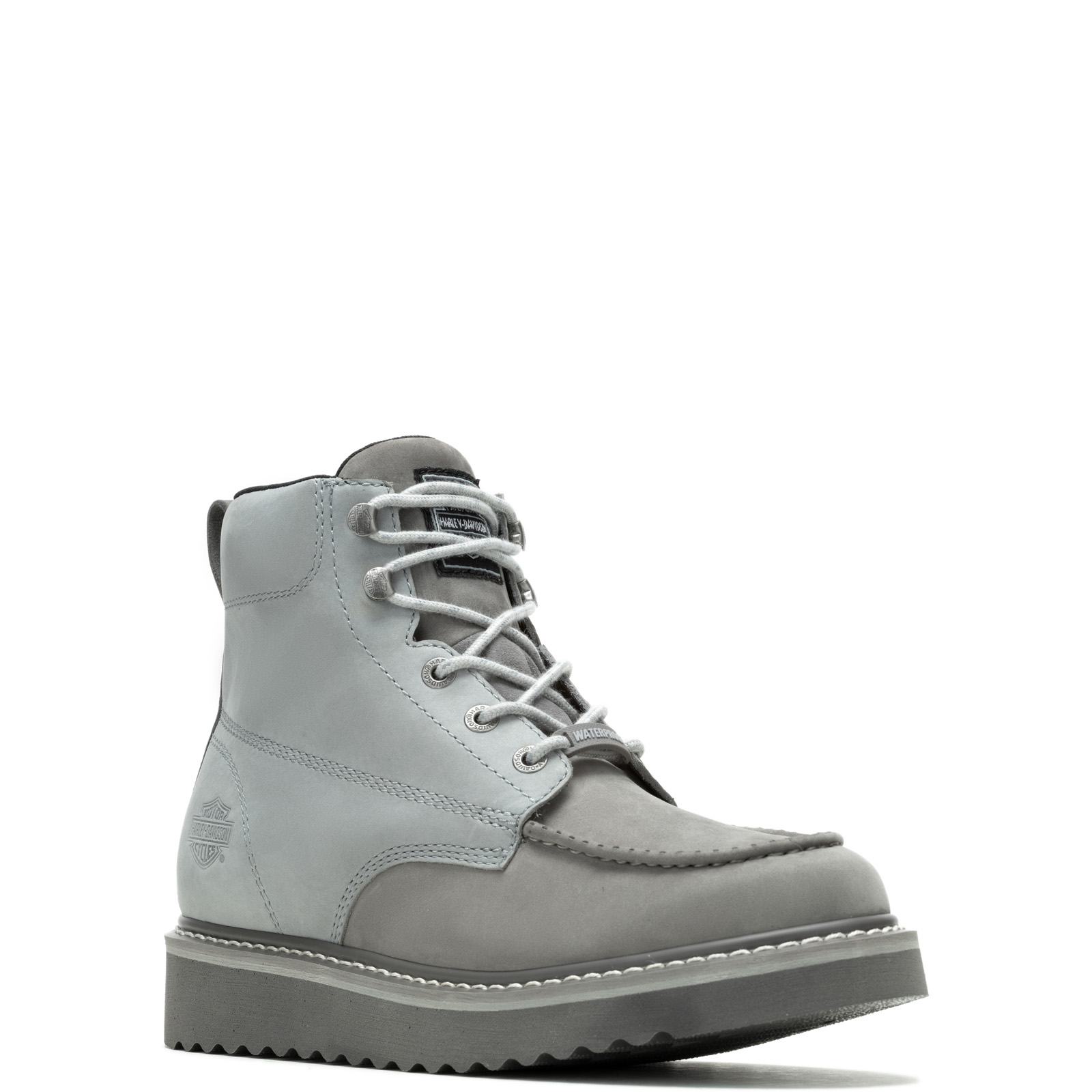 Harley-Davidson Beau D93858 Mens Gray Leather Zipper Motorcycle