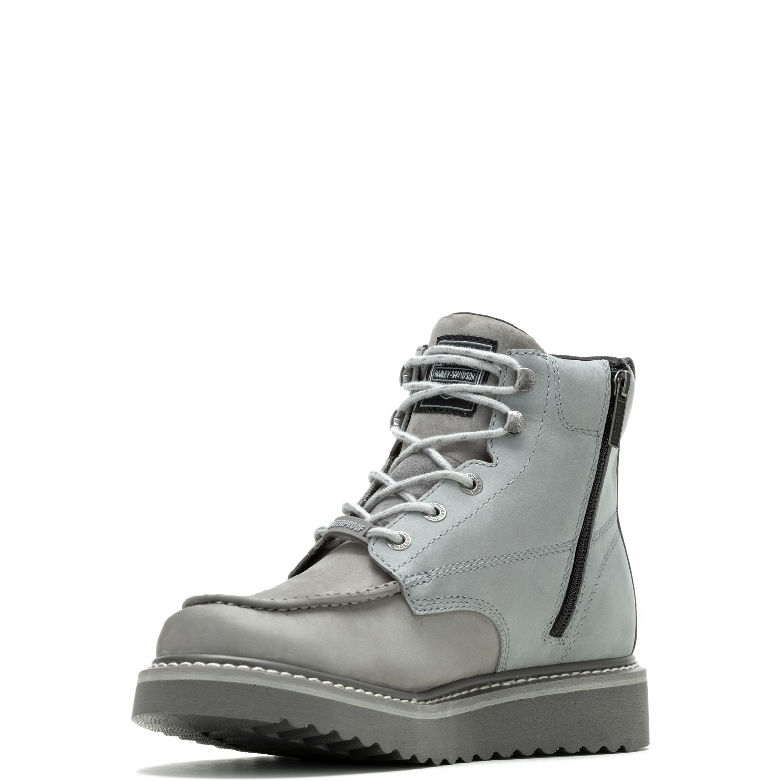 Harley-Davidson Beau D93858 Mens Gray Leather Zipper 