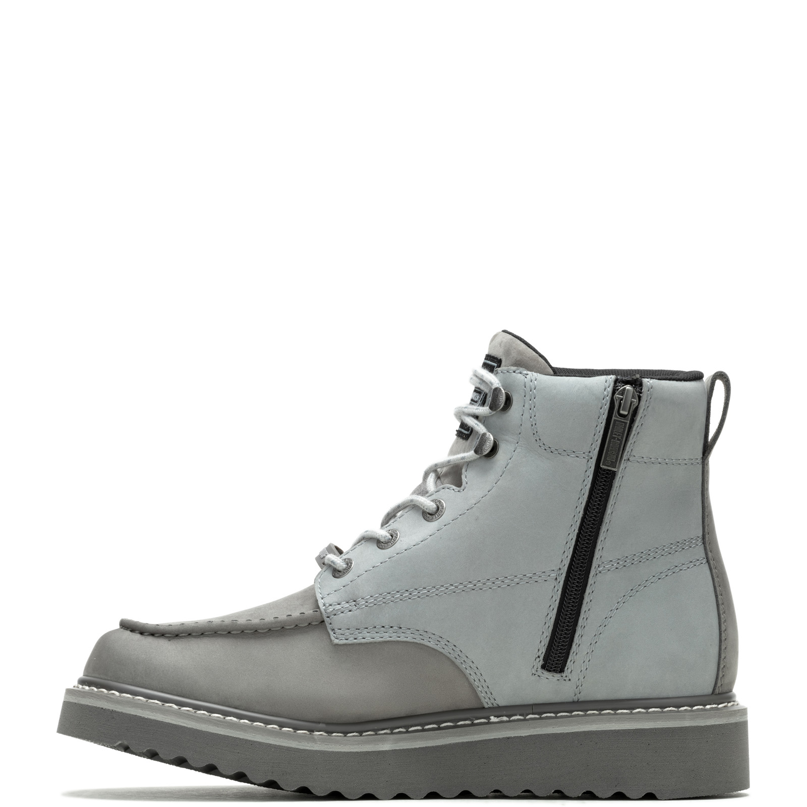 Harley-Davidson Beau D93858 Mens Gray Leather Zipper Motorcycle
