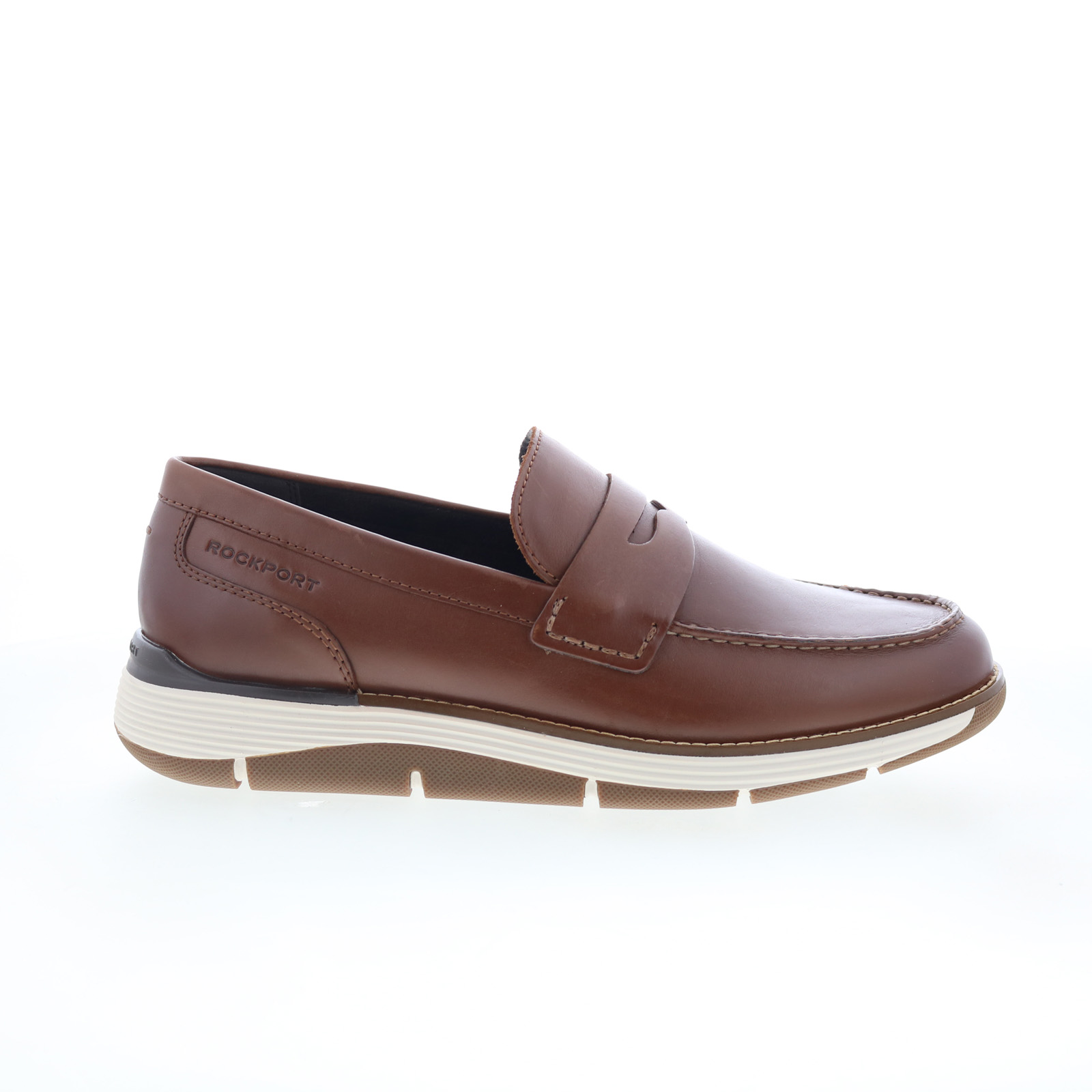 Rockport Liam RMLIAM Mens Brown Wide Leather Loafers & Slip  display picture 3