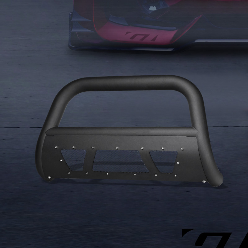 thumbnail image 2 of Matte Black AVT Style Bull Bar Brush Push Front Bumper Grill Grille Guard With Skid Plate Compatible With 10-18 Dodge Ram 2500/3500 2 of 14