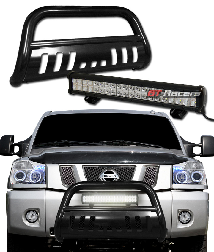Nissan Titan Spec-D Smoked Black DRL Projector Headlights