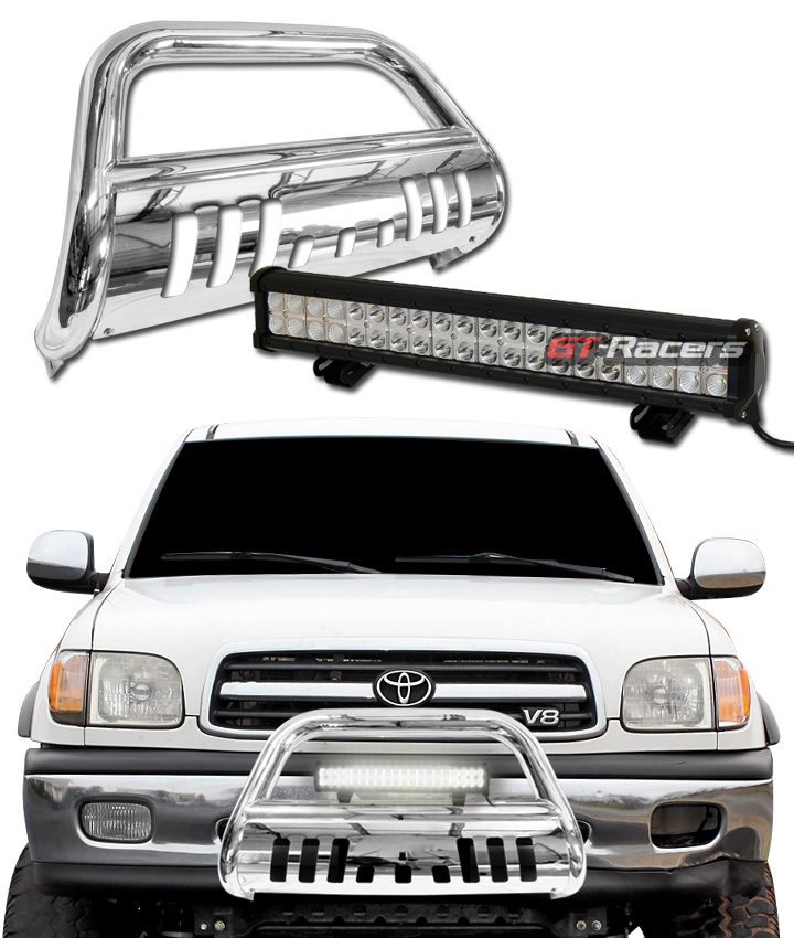 For 99-06 Tundra/Sequoia Chrome Bull Bar Bumper Guard w/120W CREE LED Fog Light | eBay
