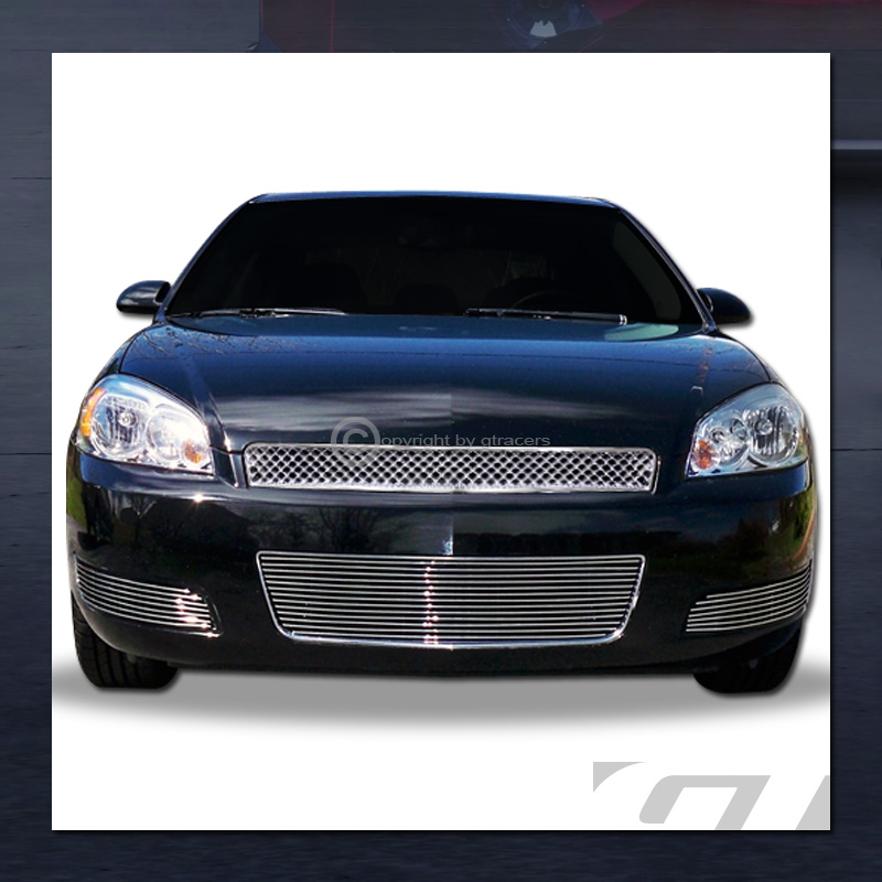 thumbnail image 2 of GTRacers Black Mesh Front Grille Set – Upper Hood + Lower Bumper – Fits Chevy Impala / Impala Limited 2006-2016, Gloss Black, Direct Fit 2 of 5