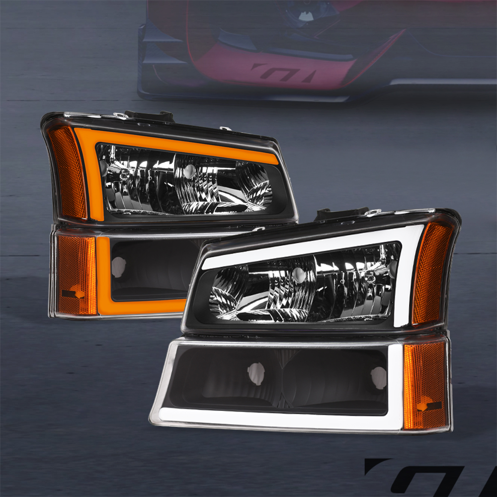 thumbnail image 2 of GTRacers Switchback Sequential Headlights + Bumper Lights For 2003-2007 Chevy Silverado - Black Housing 2 of 4