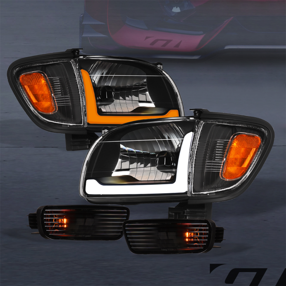 OEMASSIVE 7pc Black Headlight & Tail Light Set For Tacoma 2001-2004