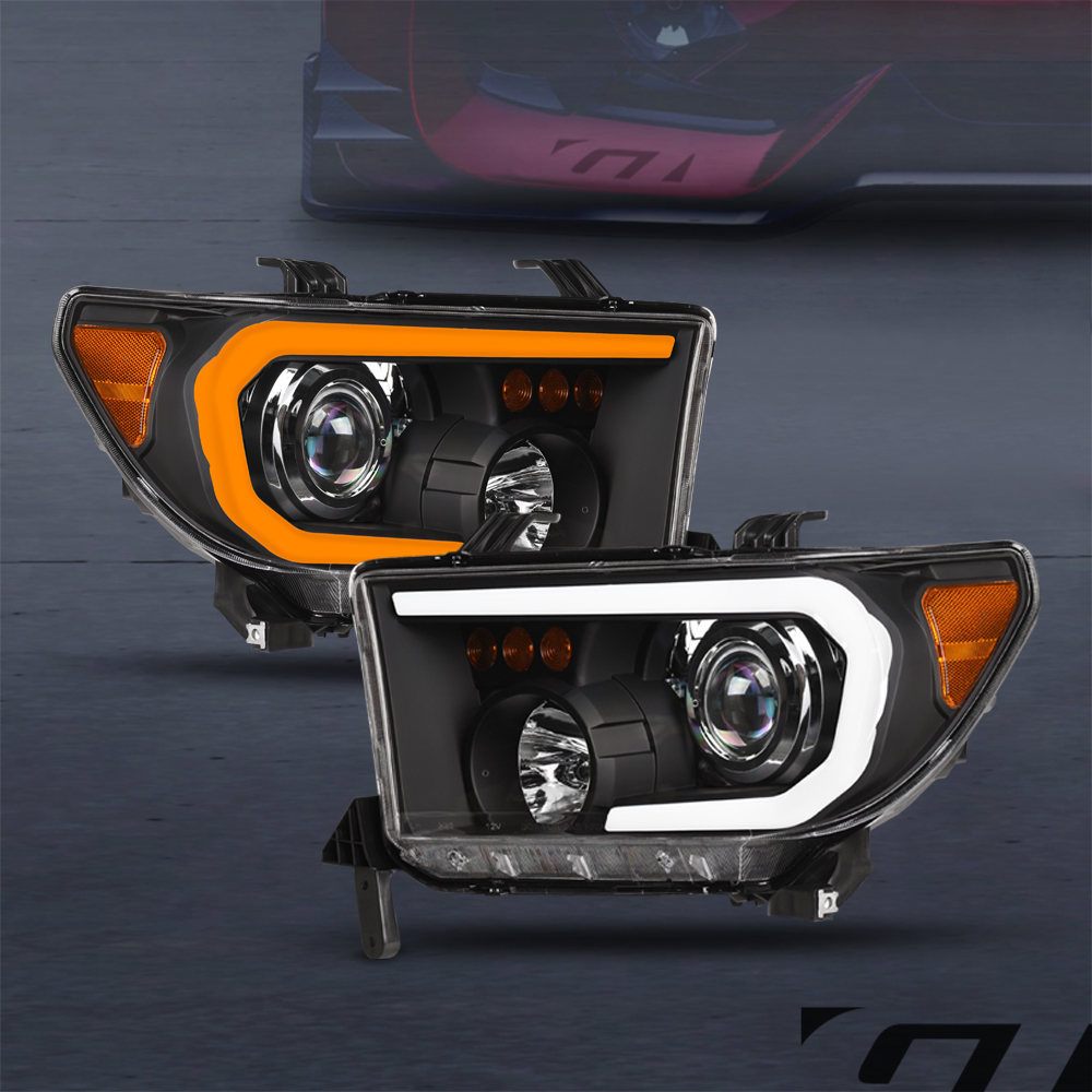 Fits 2007-2013 Toyota Tundra 08-17 Sequoia Black LED Tube Projector