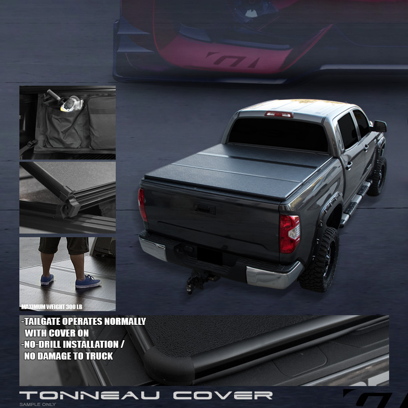 TRIFOLD SOLID TONNEAU COVER+LED LIGHTS KIT 20142016 SILVERADO 6.5 FT TRUCK BED eBay
