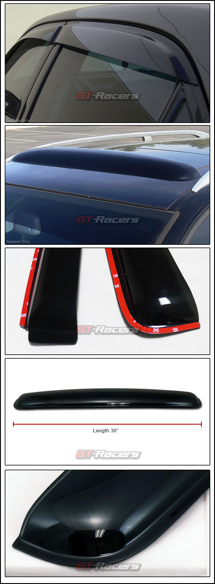 InChannel Smoke Sun Window Visors Sunroof Moon Roof For 9504 S10