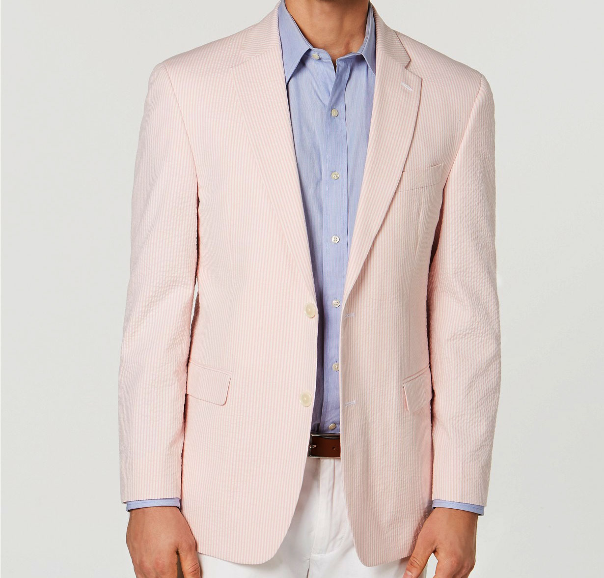 NEW Mens Tommy Hilfiger Pink Seersucker Flex Fit Sport Coat Jacket