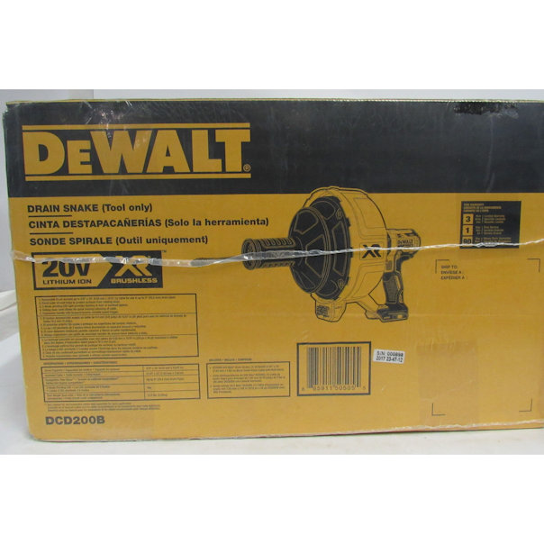 DEWALT DCD200B 20V MAX XR Brushless Drain Snake (Tool Only