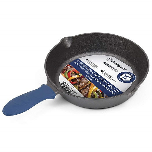 Westinghouse Cast Iron 8Inch Skillet with Removable Silicone Handle